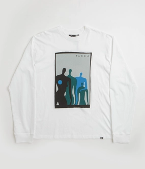 FadeResistantPrint Micro Perforated Fabric by Parra The Visitors Long Sleeve T-Shirt - White