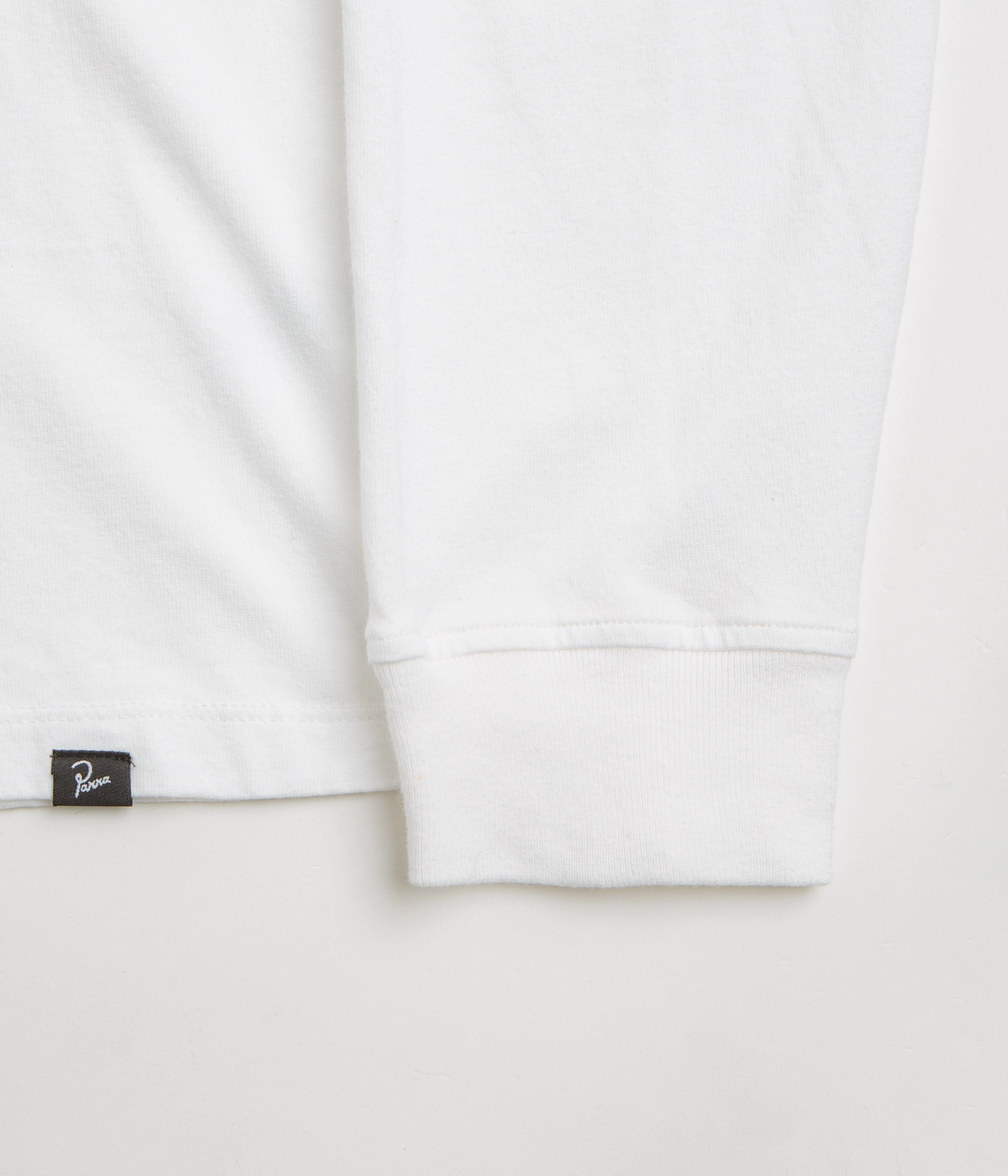 by Parra The Visitors Long Sleeve T-Shirt - White Garment Dyed Comfort and Breathable