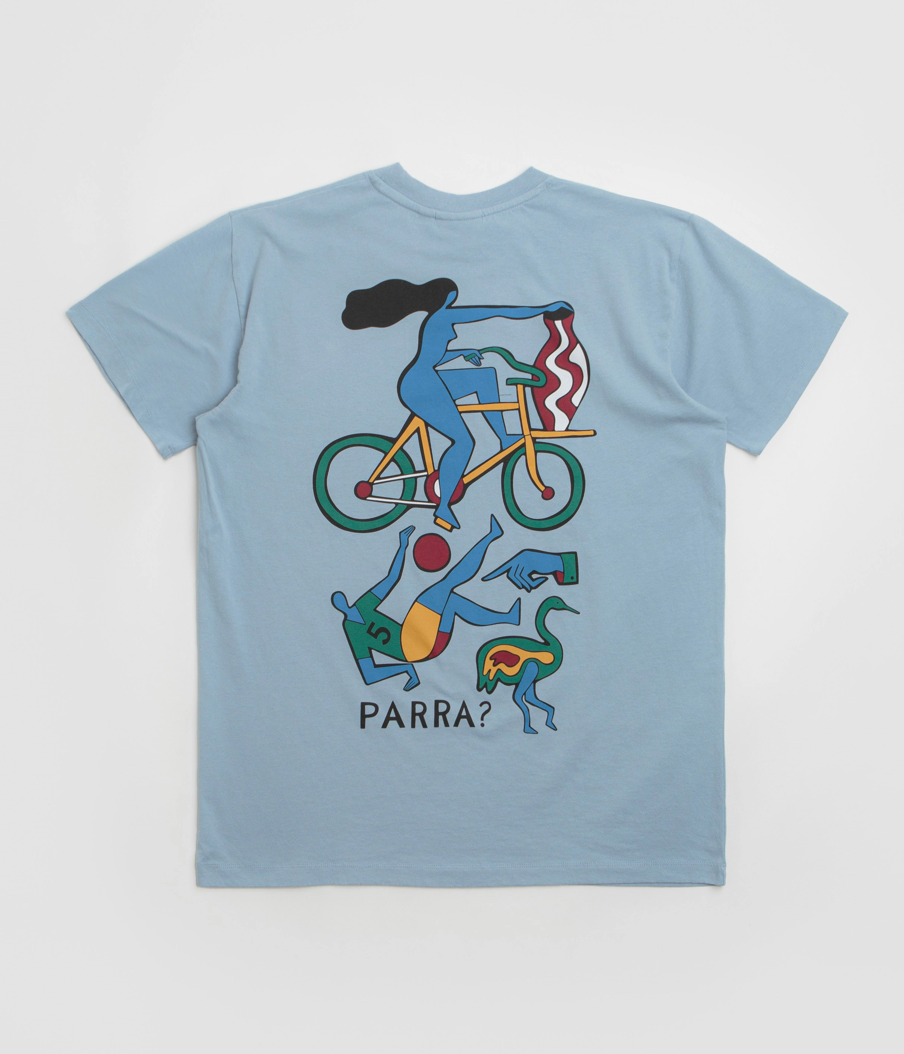 by Parra Vase Delivery T-Shirt - Light Blue Solid Color Subtle Details
