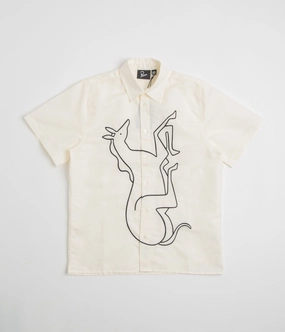Mountain Escape by Parra Vertical Horse Short Sleeve Shirt - Off White