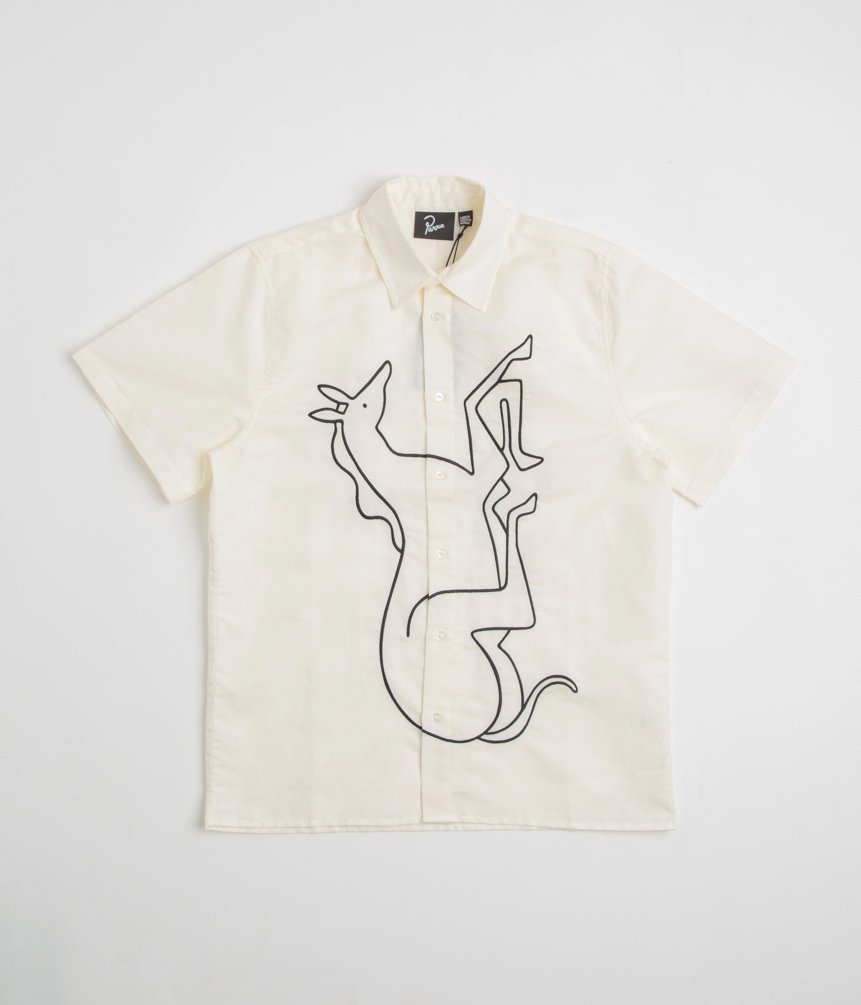 Mountain Escape by Parra Vertical Horse Short Sleeve Shirt - Off White