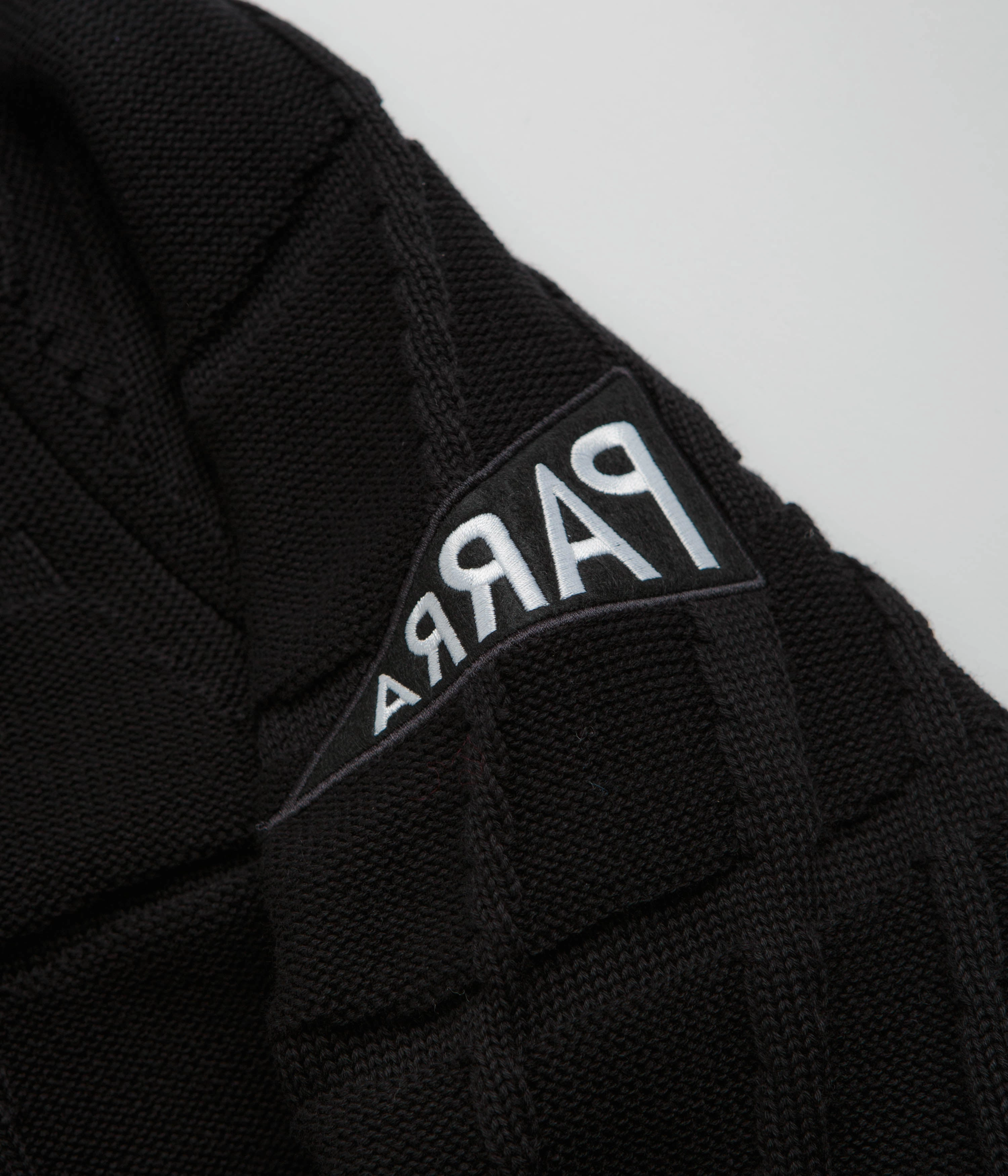 by Parra Your Boring Abstract Village Knitted Sweatshirt - Black Popular pearl accents