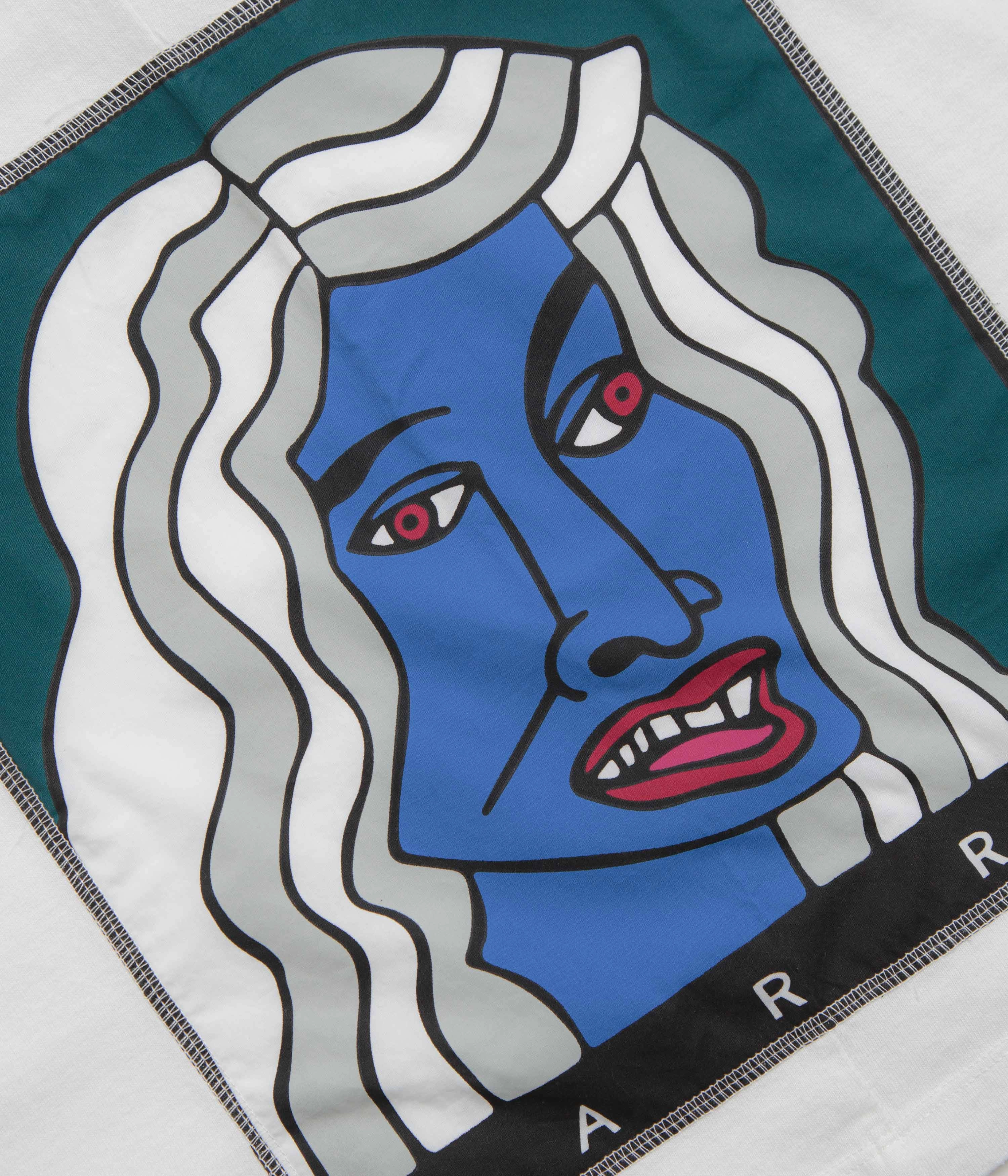 by Parra Your Face Long Sleeve T-Shirt - White Comfy Vibes Raw Edge Hem