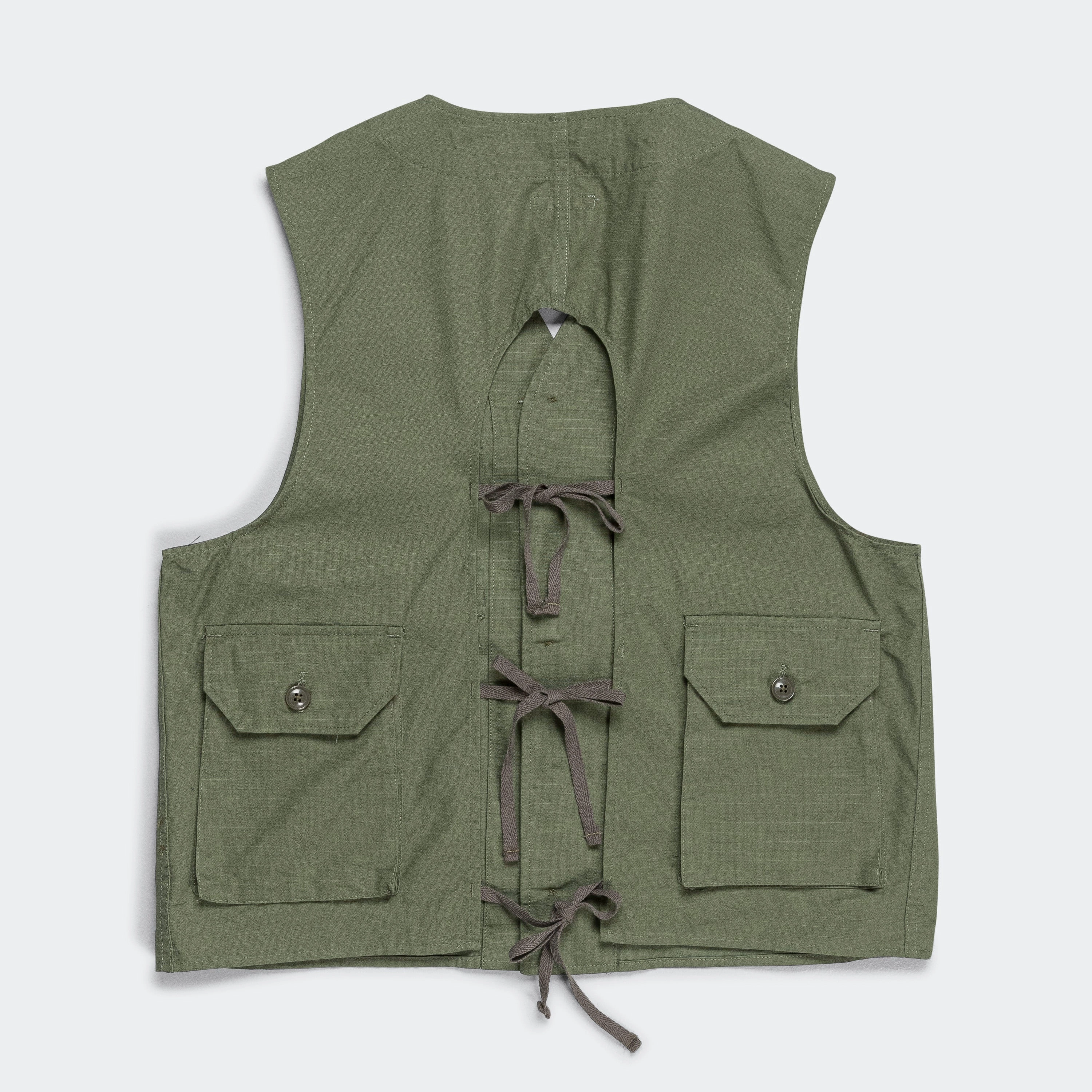 Cashmere Blend C-1 Vest - Olive Cotton Ripstop