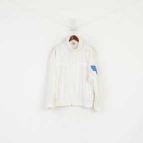 C. Keer Men 52 L Jacket Cream Shiny Vintage Nylon Waterproof Oldschool Top MoistureWicking concert - goers