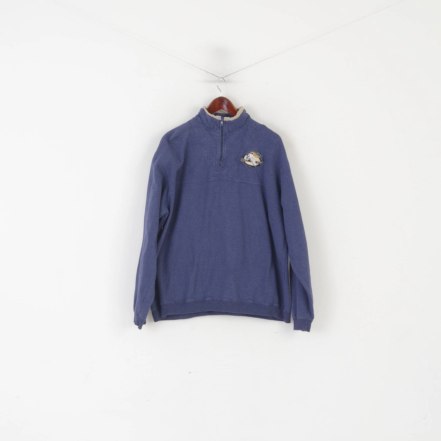 Cabela's Men 2XL Sweatshirt Navy Cotton Vintage Duck Zip Neck Outdoor Top product UV resistant protection lace accents