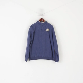 Cabela's Men 2XL Sweatshirt Navy Cotton Vintage Duck Zip Neck Outdoor Top product UV resistant protection lace accents