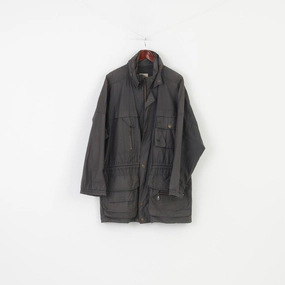 Camel Men 50 XL Jacket Khaki Cotton Vintage Outdoor  Double Zipper Retractable Hood Tradition Top Ceremony