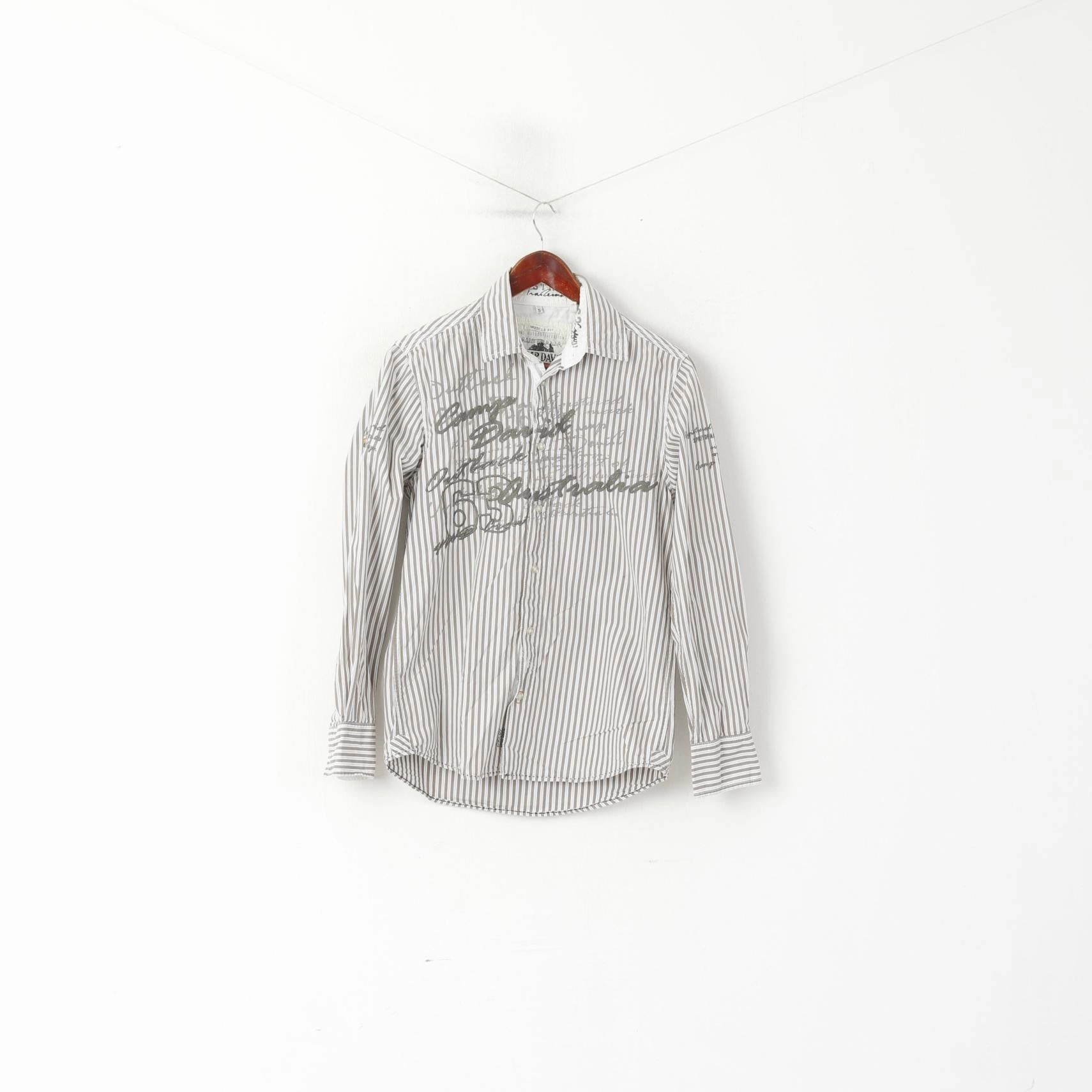 Camp David Men S Casual Shirt Brown Striped Cotton Australia #63 Top Eco Friendly Dye