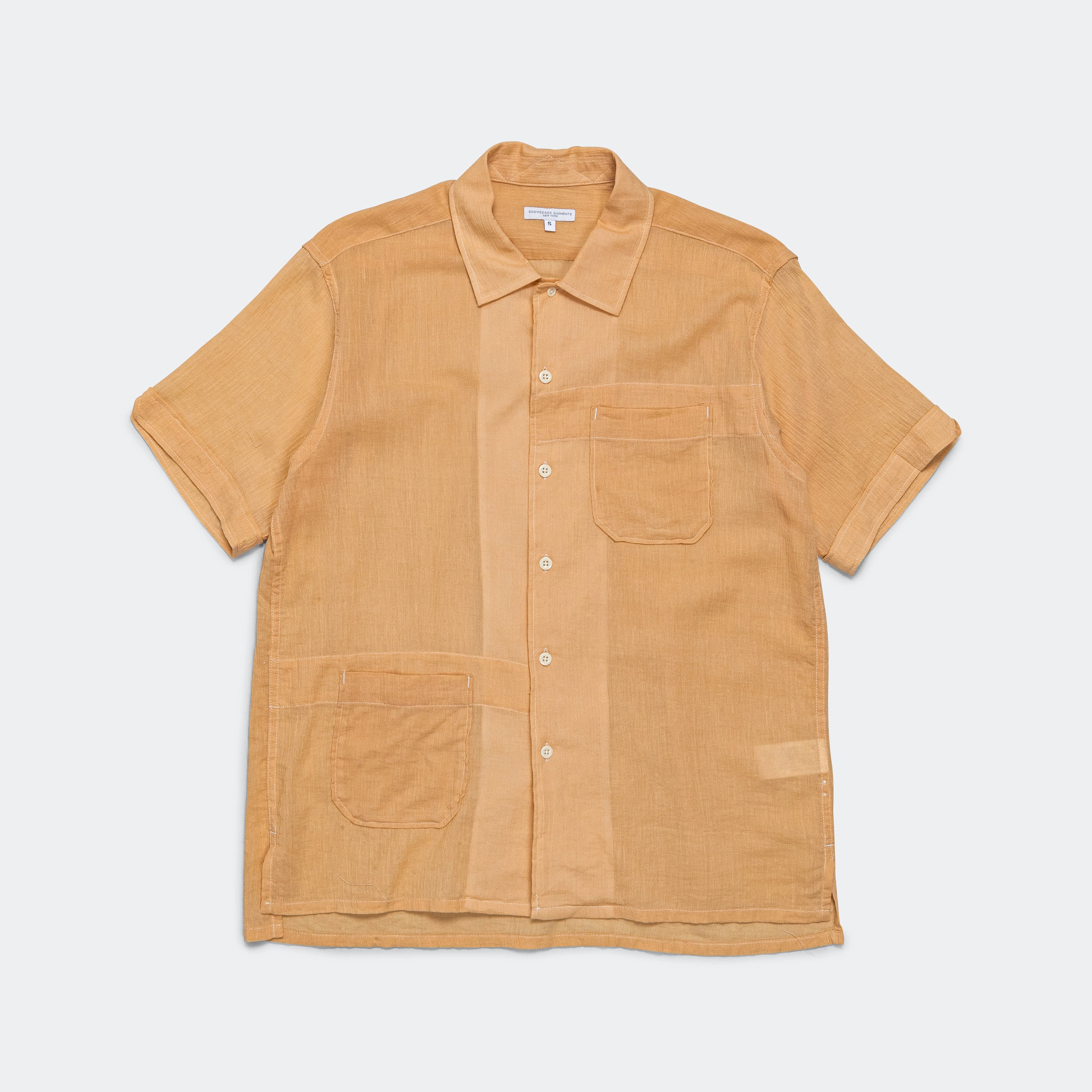 Comfort Wear Split hem Camp Shirt - Coral Cotton Crepe