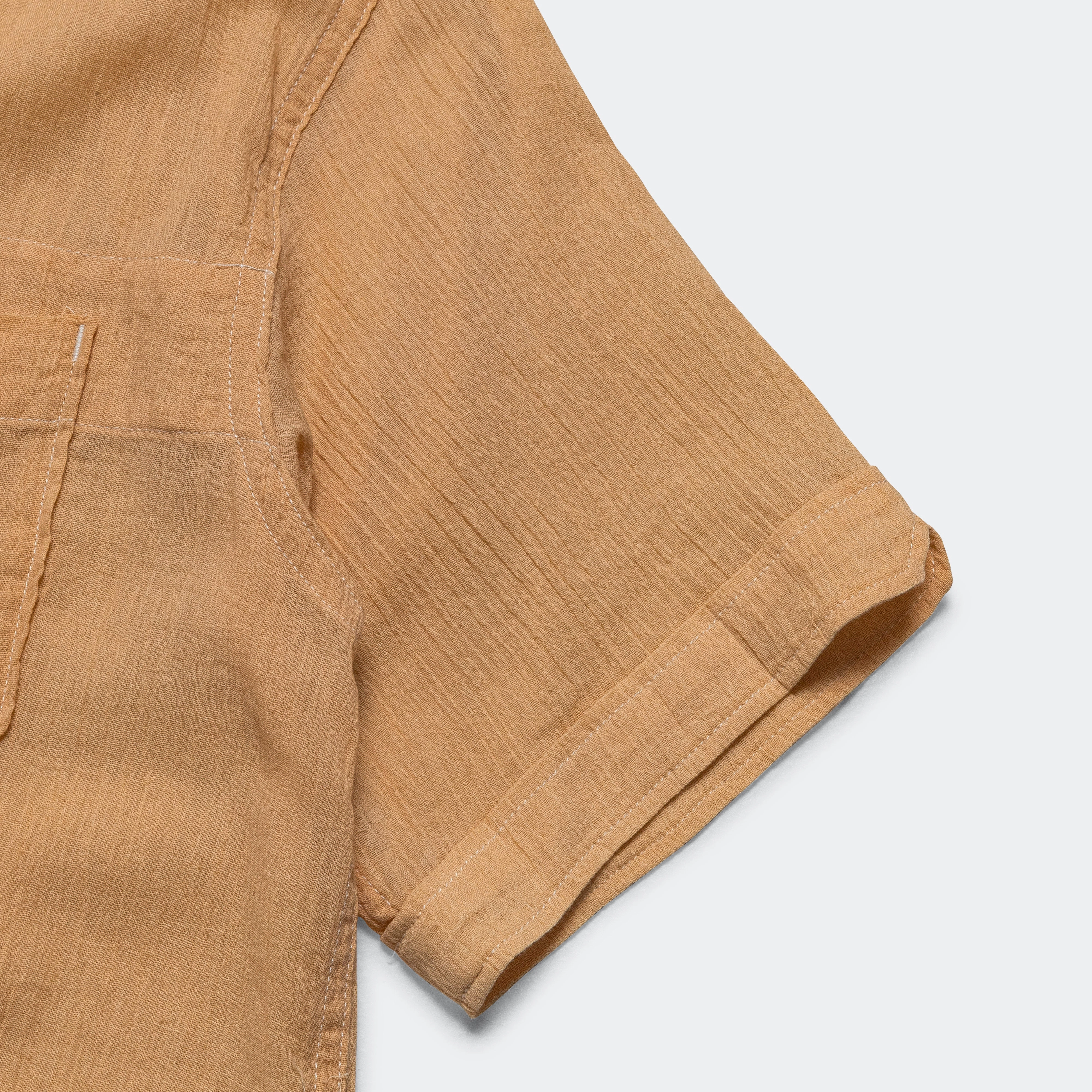 Odorless Binding Tape Lounge Comfort Camp Shirt - Coral Cotton Crepe