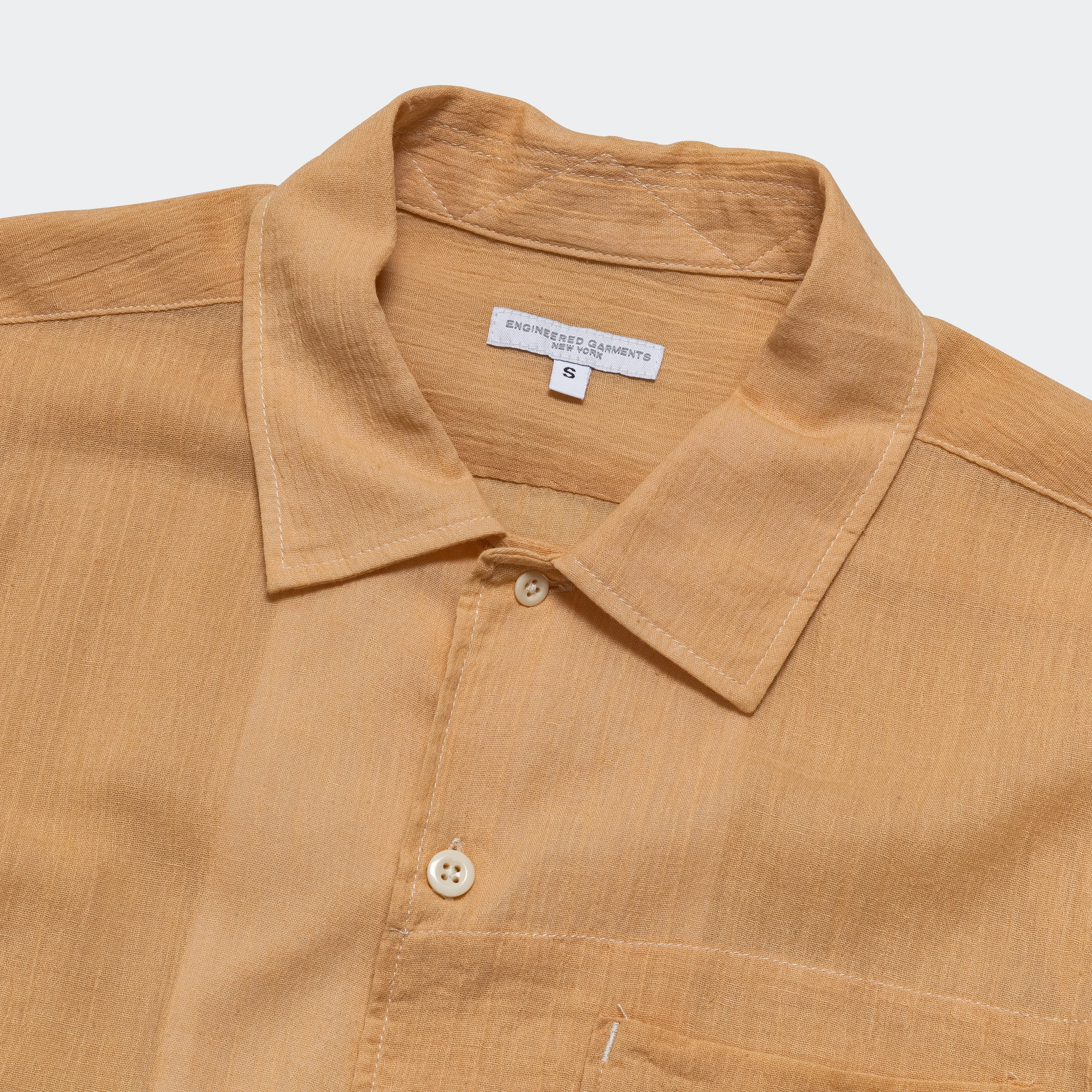 Business Meeting Camp Shirt - Coral Cotton Crepe