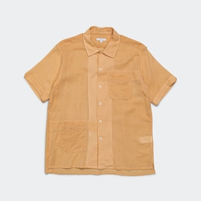 Comfort Wear Split hem Camp Shirt - Coral Cotton Crepe