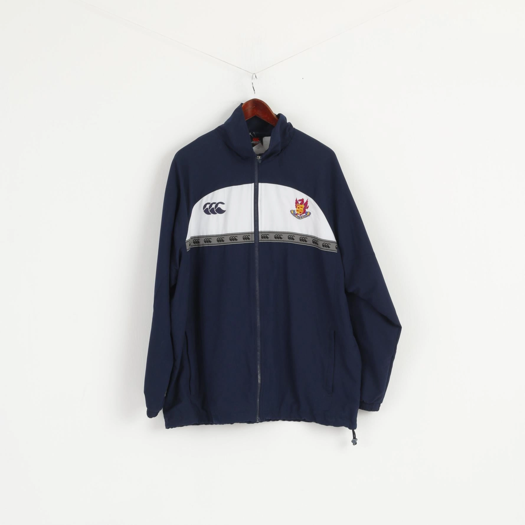 Canterbury Men L Jacket Navy Rugby Red Welsh Dragon Wales Full Zipper Activewear Top suitable for indoor activities