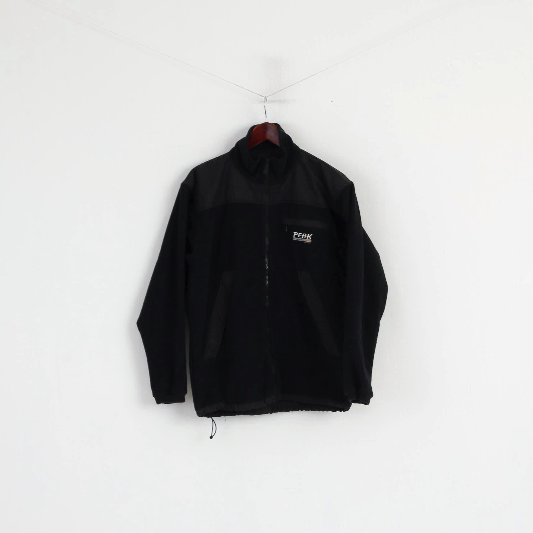 Peak Performance Men S Jacket Black Windstopper Fleece Outdoor Full Zipper Design Sweden Top DualZipper Compression Stitching