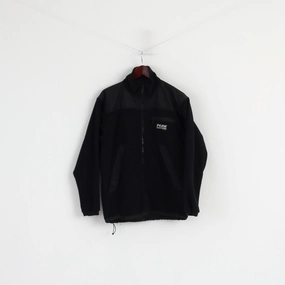 Peak Performance Men S Jacket Black Windstopper Fleece Outdoor Full Zipper Design Sweden Top DualZipper Compression Stitching