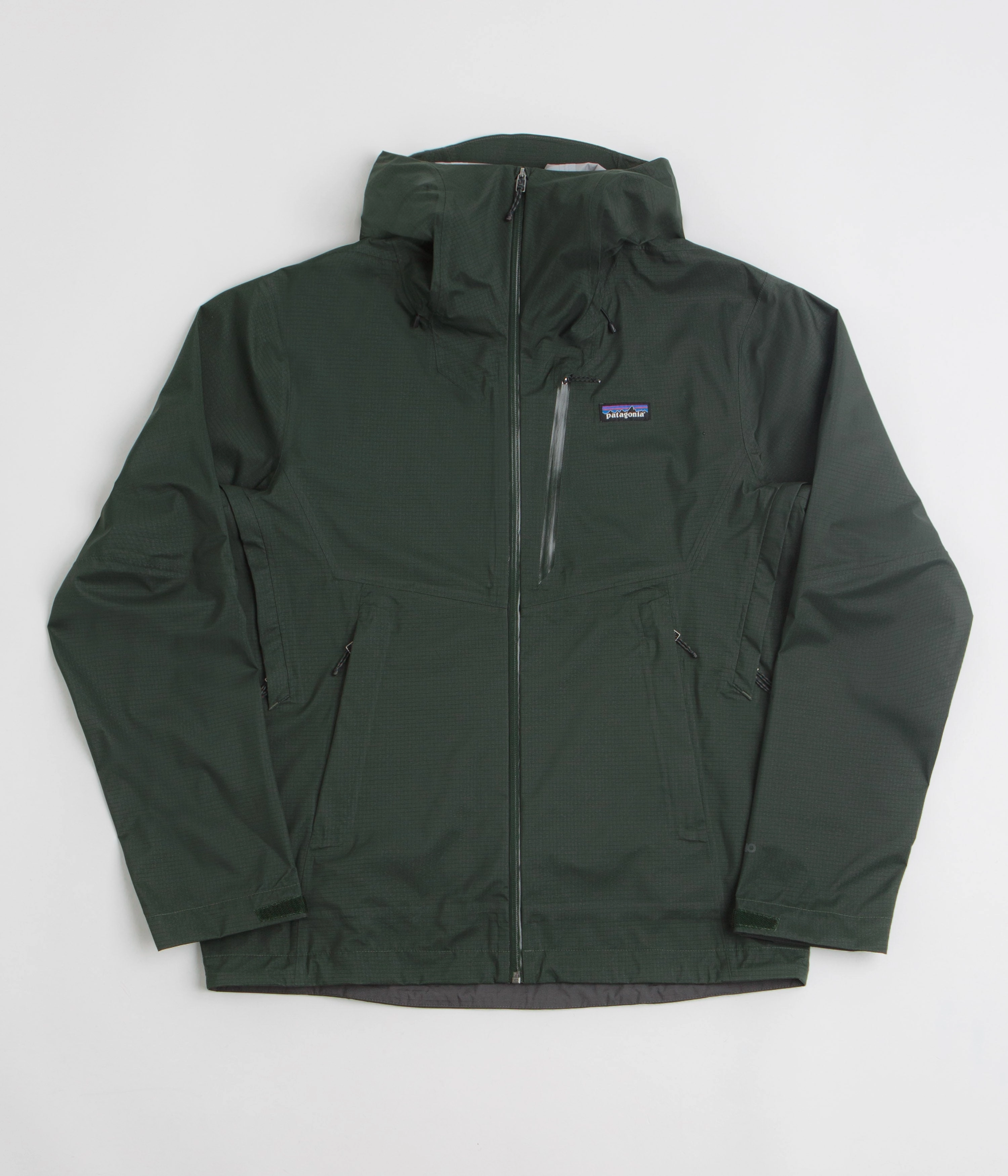 Patagonia Granite Crest Rain Jacket - Old Growth Green Zip Front