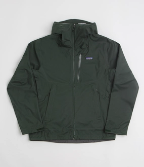 Patagonia Granite Crest Rain Jacket - Old Growth Green Zip Front