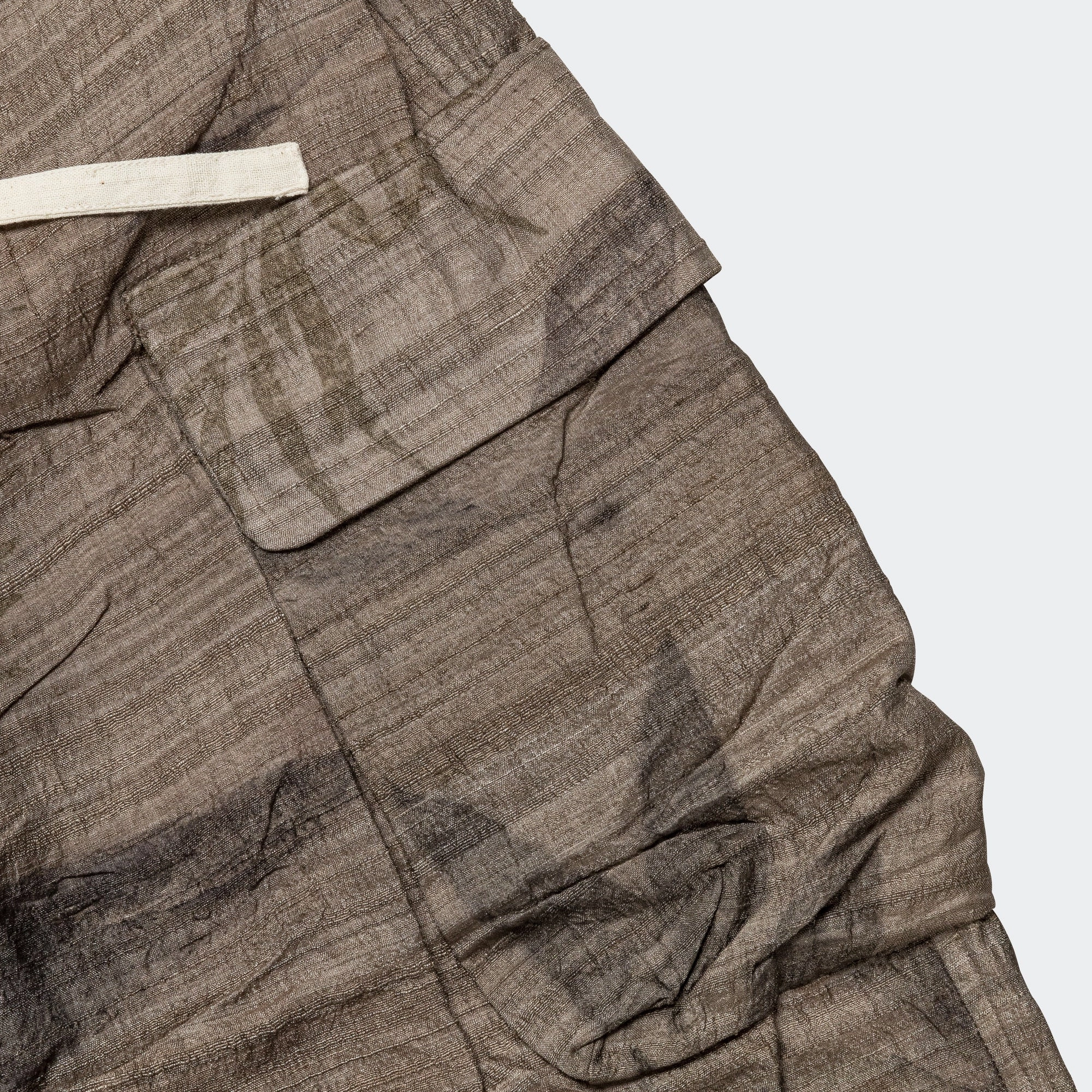 Trendy Design All Day Comfort Cargo Pant - Silk Eco Printed Leaves Charcoal/Black