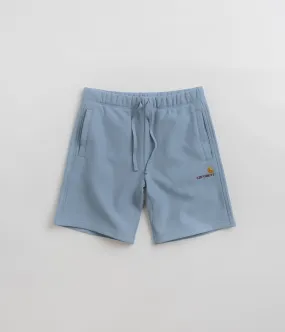 Mesh Fabric Carhartt American Script Sweat Shorts - Frosted Blue