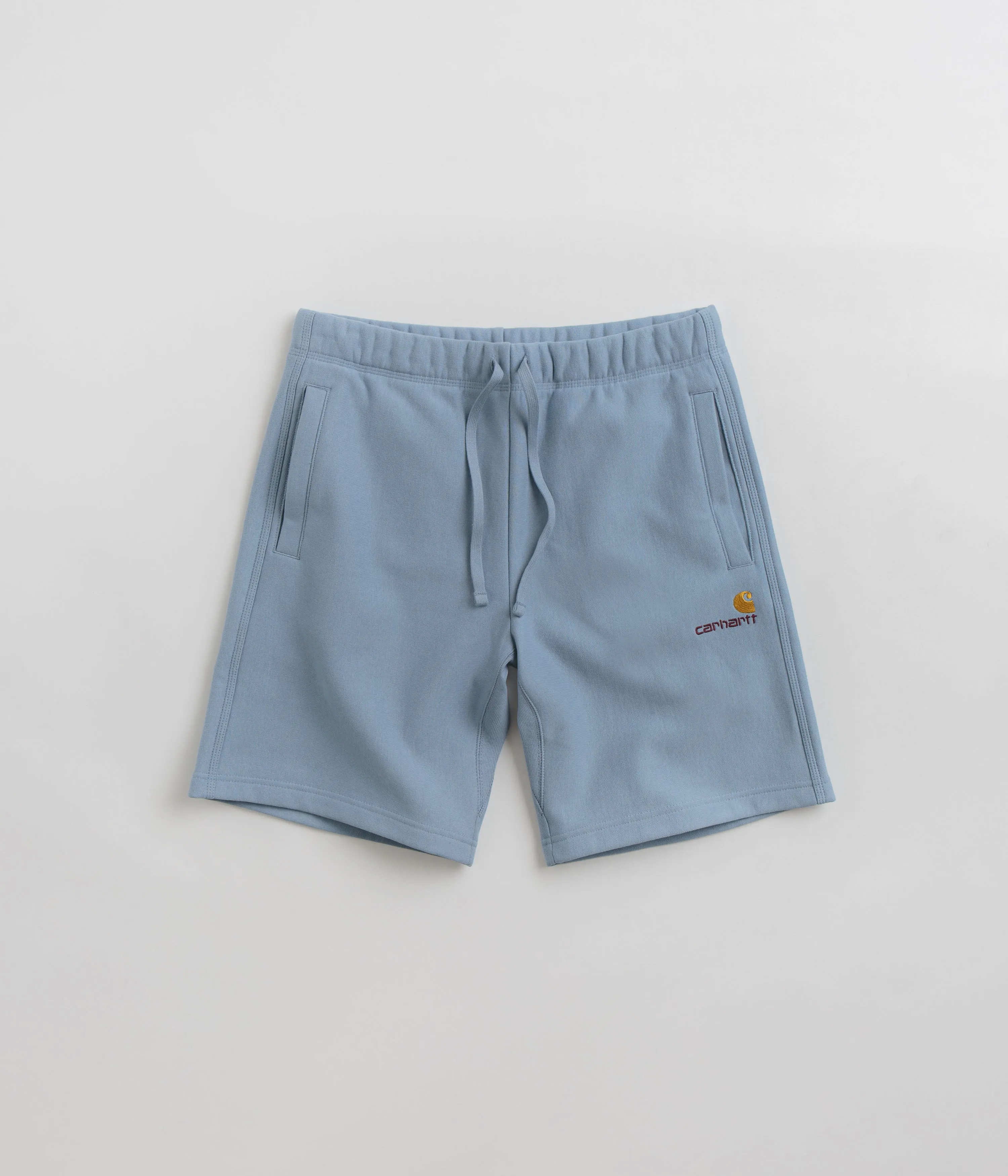 Mesh Fabric Carhartt American Script Sweat Shorts - Frosted Blue