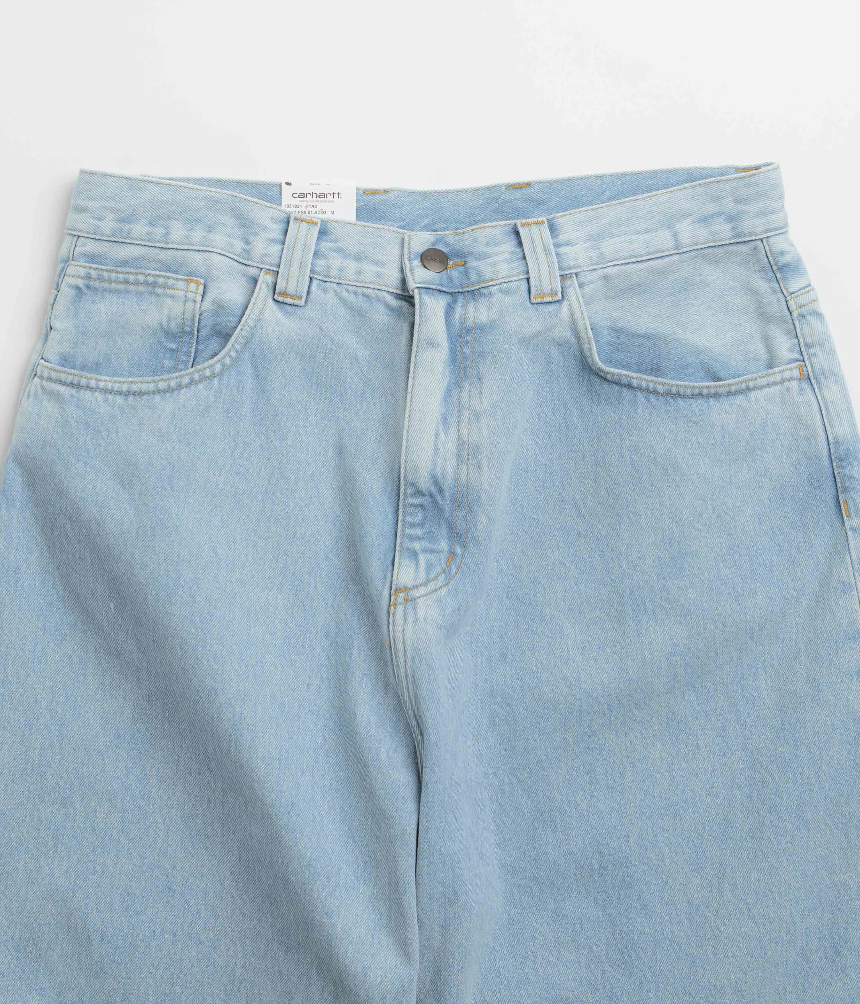Carhartt Brandon Shorts - Blue Heavy Stone Bleach Rough texture Work Ready