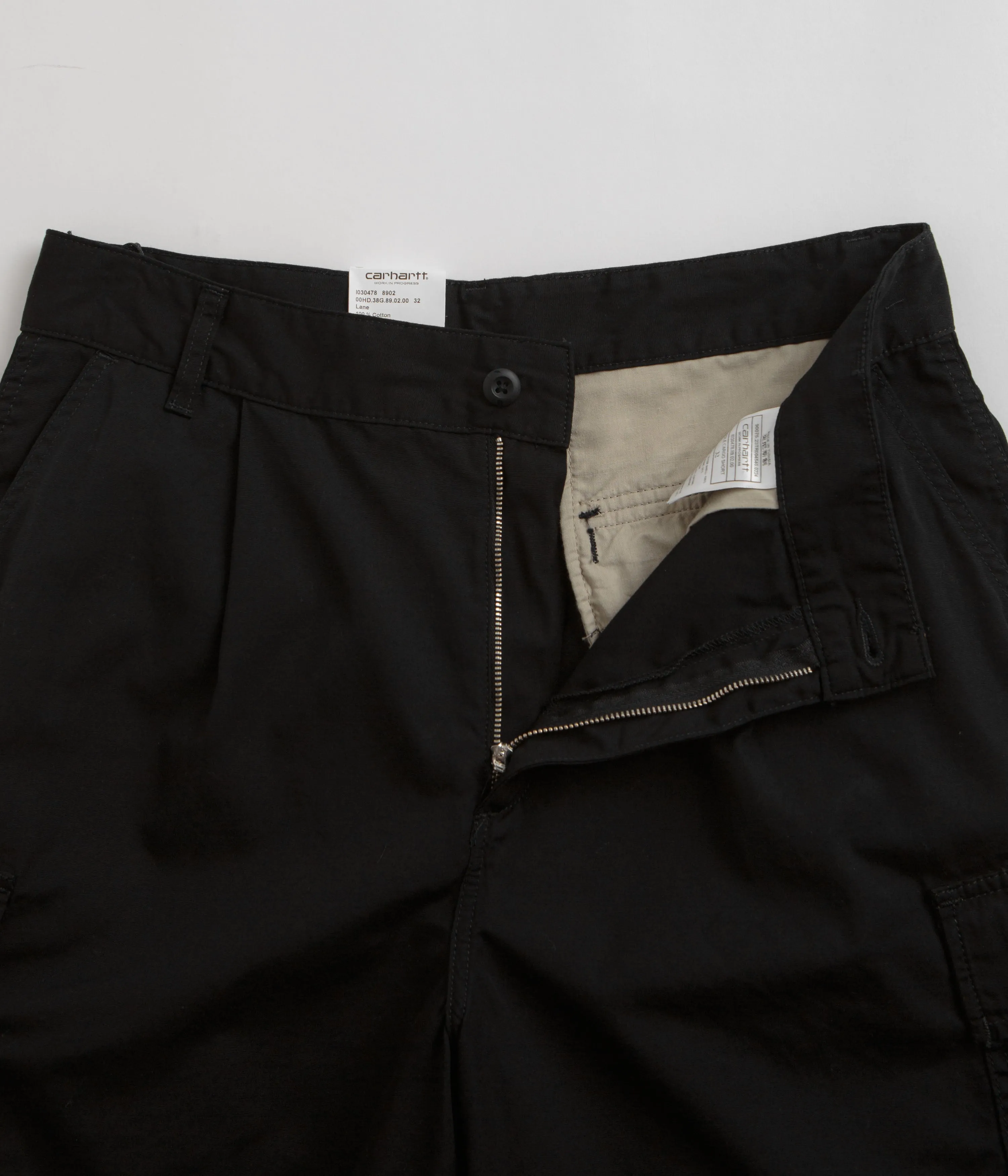 Carhartt Cole Cargo Shorts - Rinsed Black Minimal Finish