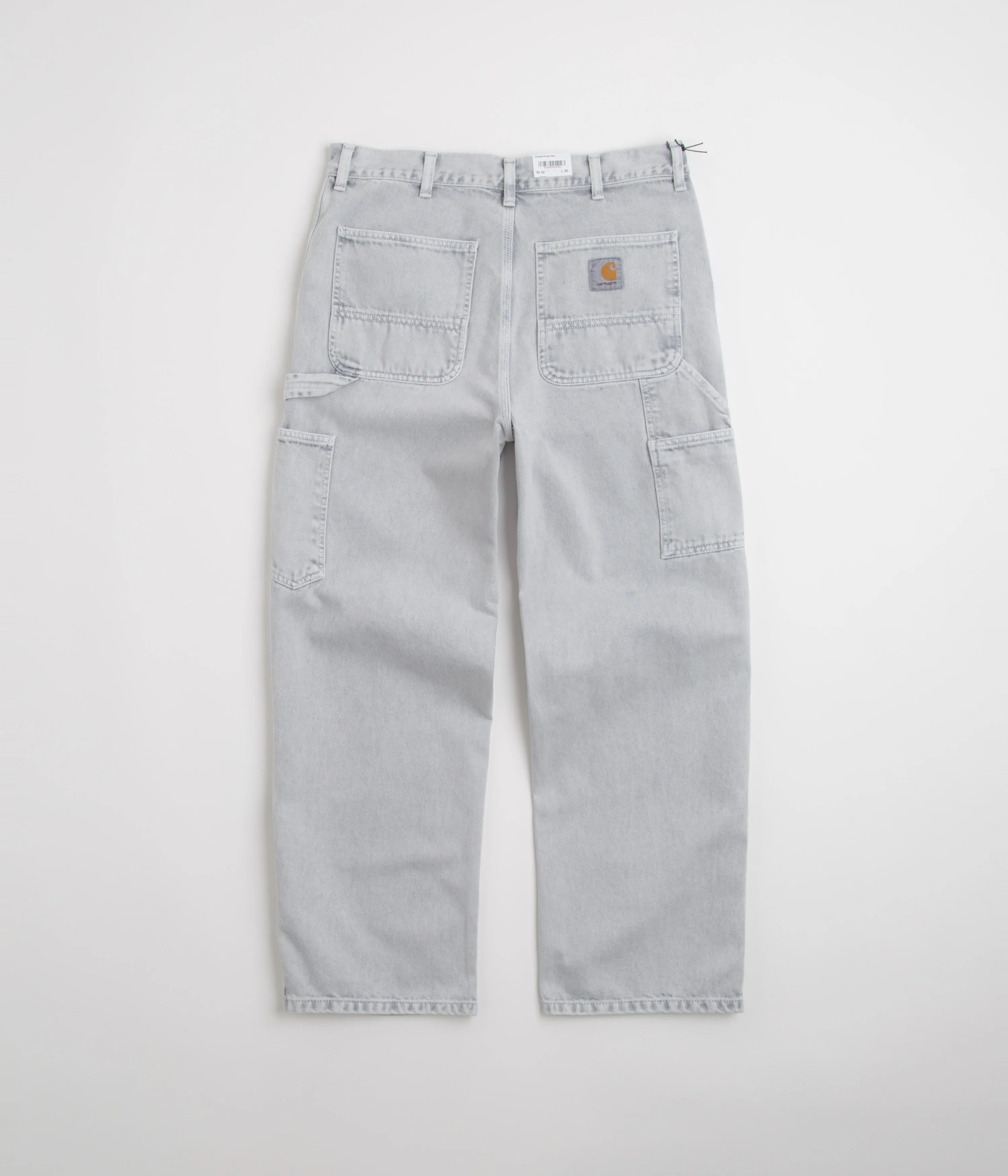 Carhartt Double Knee Denim Pants - Black Chalk Wash Stretch Fabric