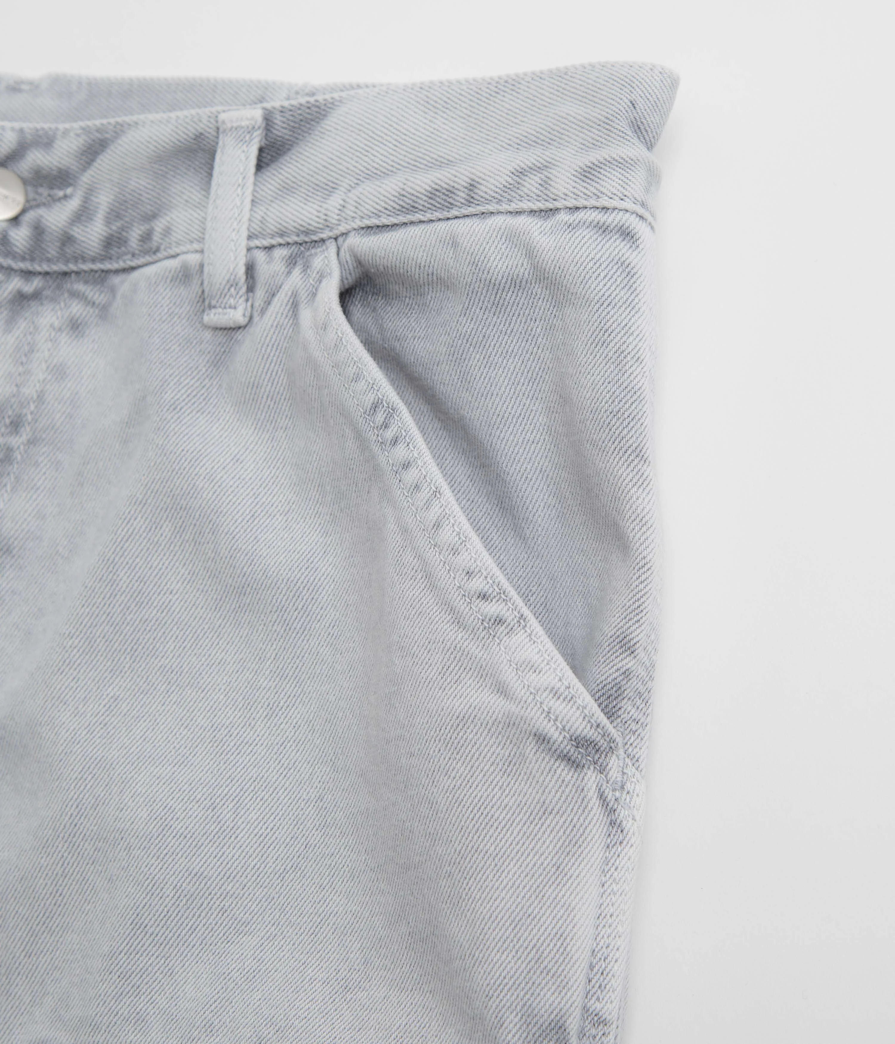 Effortless Look Carhartt Double Knee Denim Pants - Black Chalk Wash