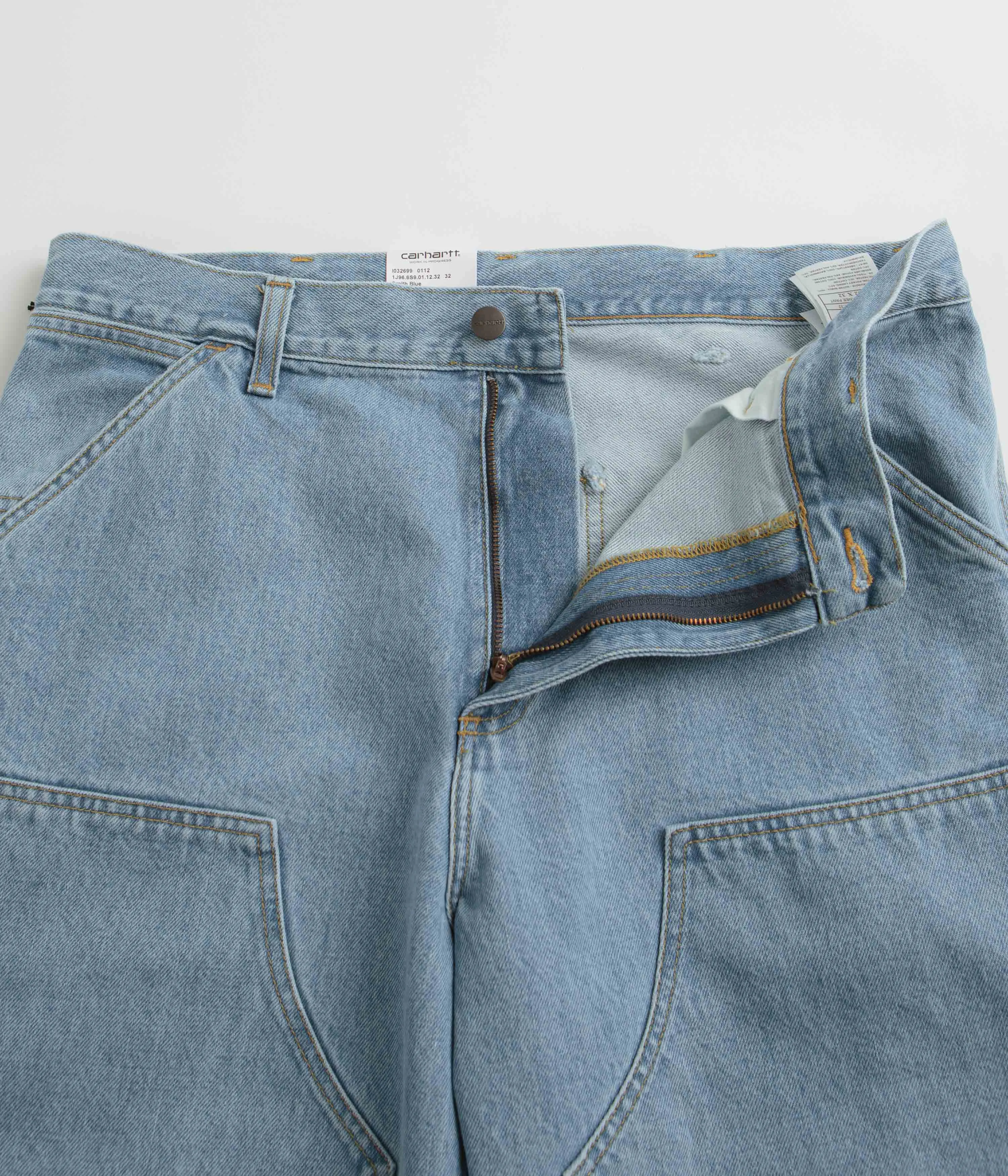 Carhartt Double Knee Denim Pants - Blue Everyday Style Breathable Work Meeting Relaxed Style