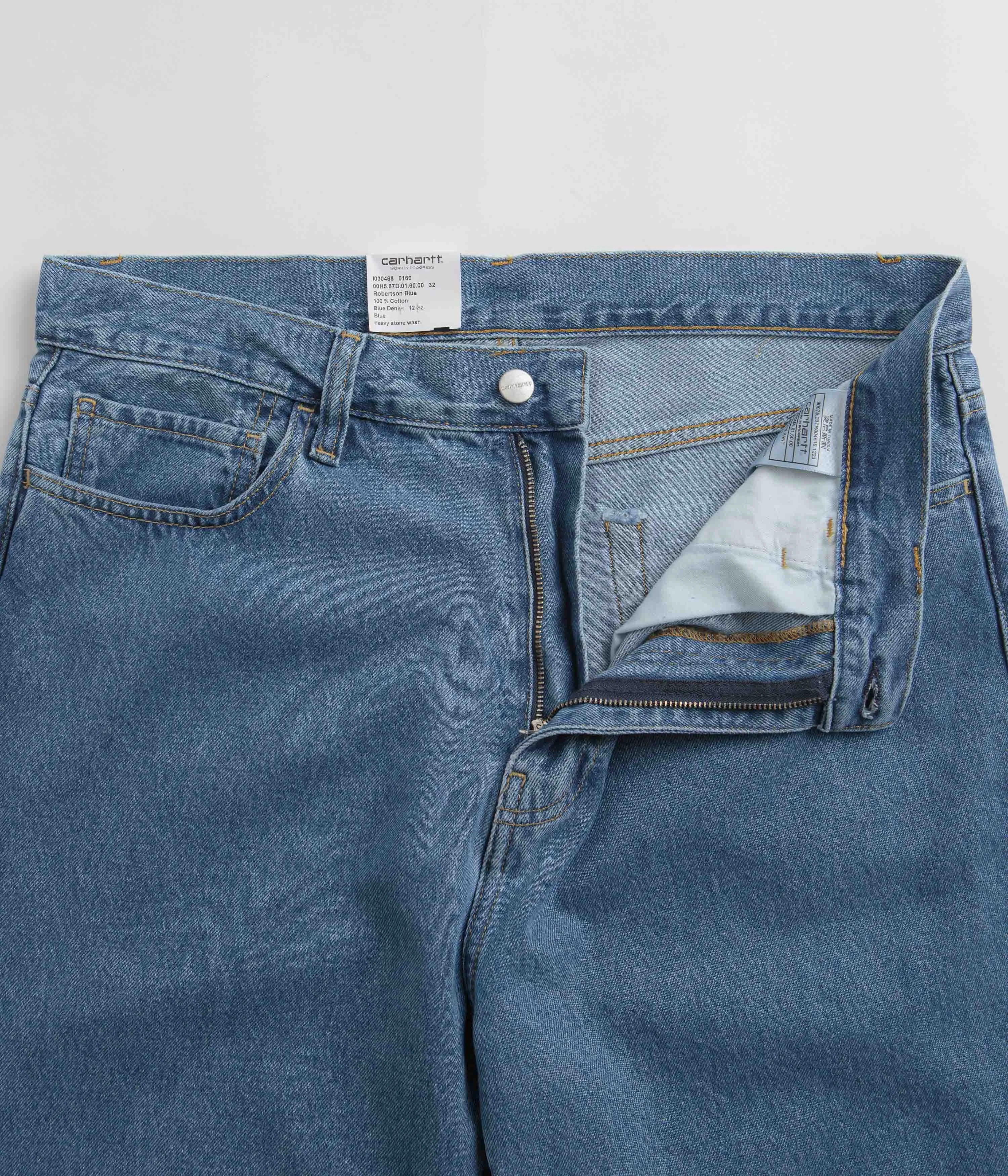 Carhartt Landon Pants - Blue Heavy Stone Washed High Quality Classic Wear Earthy