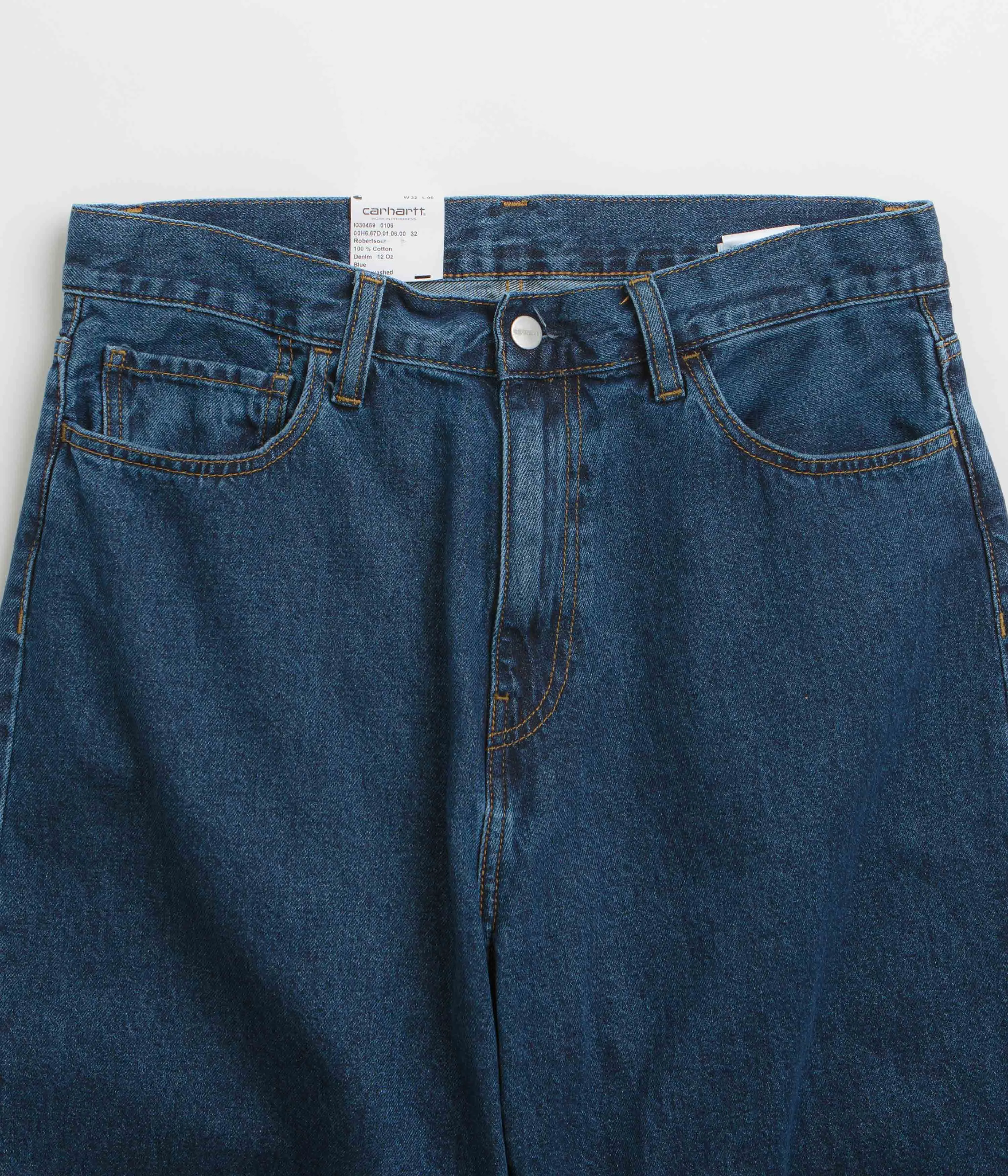 Carhartt Landon Shorts - Blue Stone Wash button fly