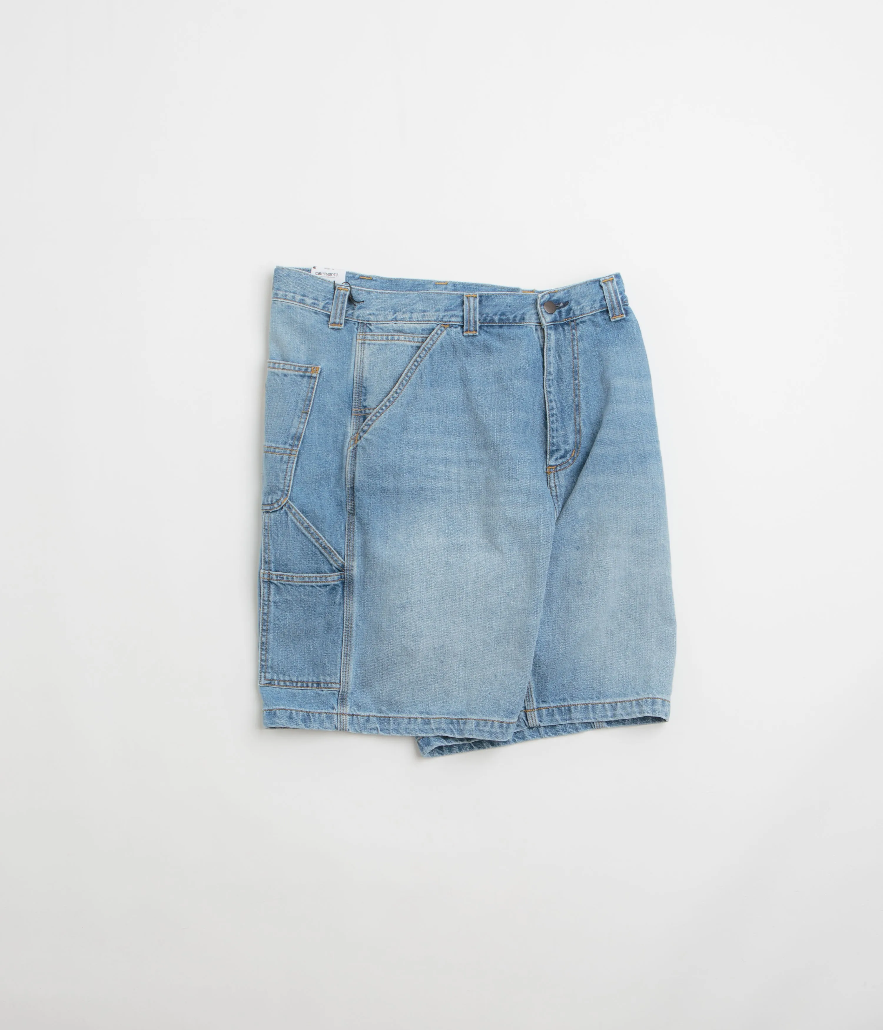 Carhartt OG Single Knee Shorts - Blue Burst Washed Durable Quality