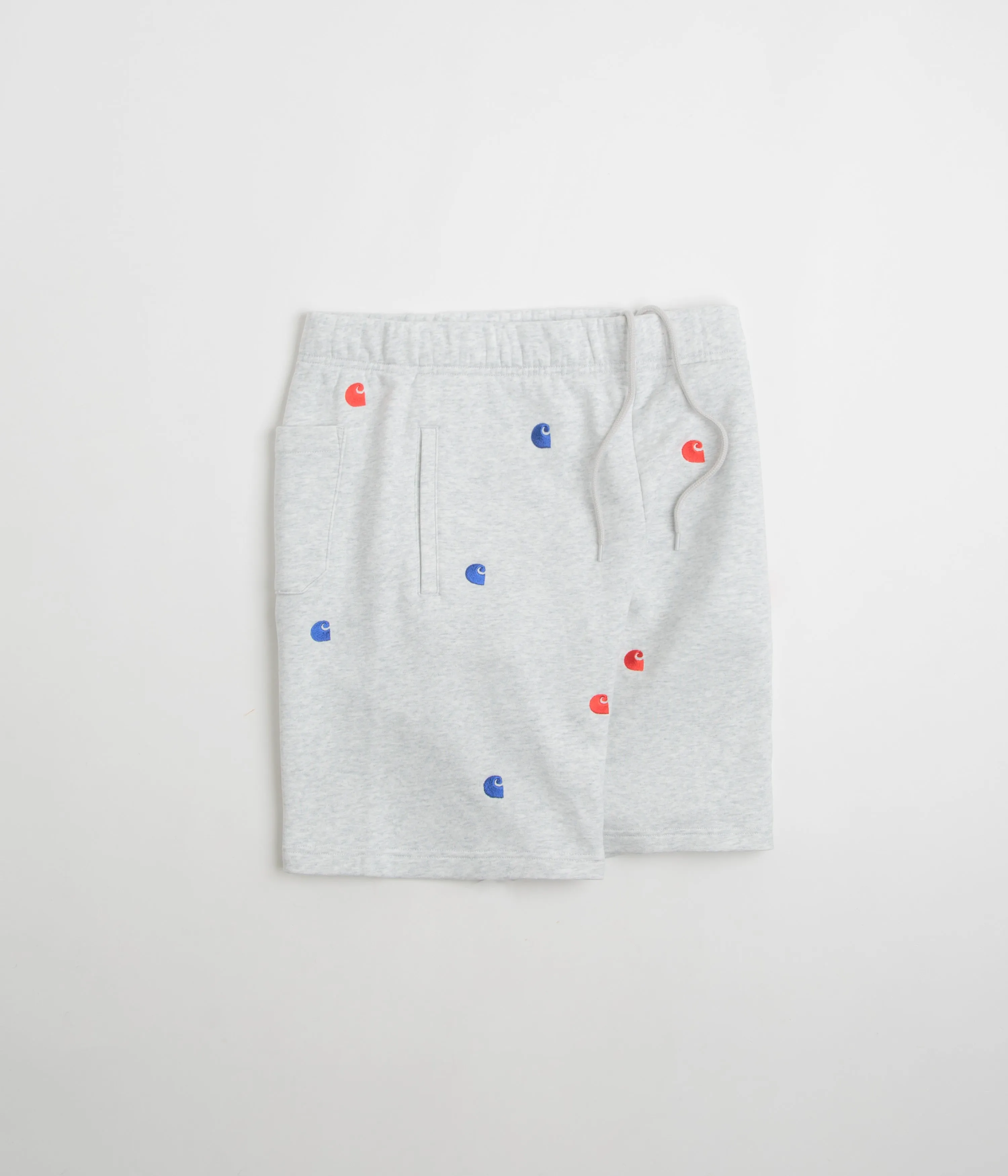 High Elasticity Blend embroidery work Carhartt Seek Sweat Shorts - Ash Heather