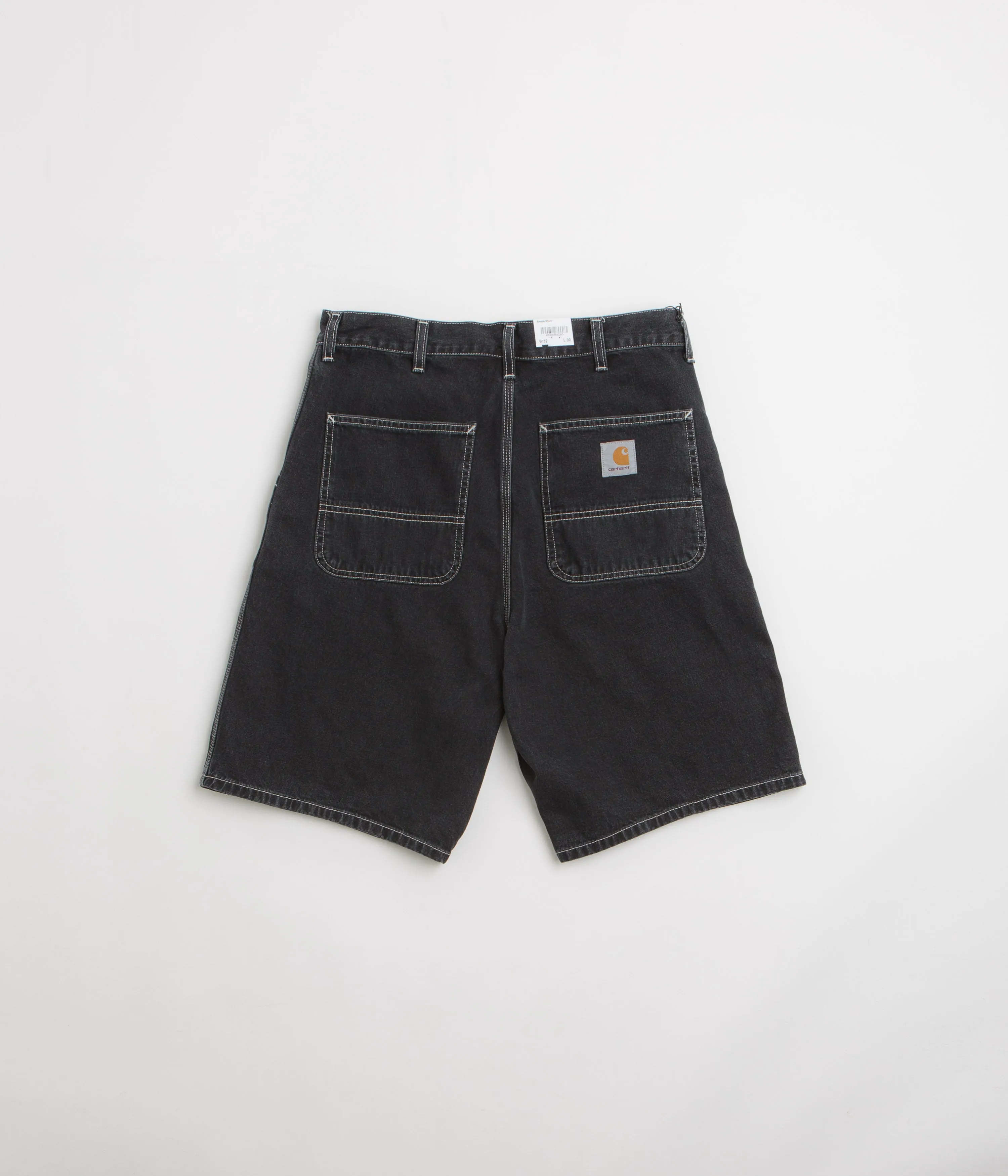 Carhartt Simple Shorts - Black Stone Washed Static Free Finish