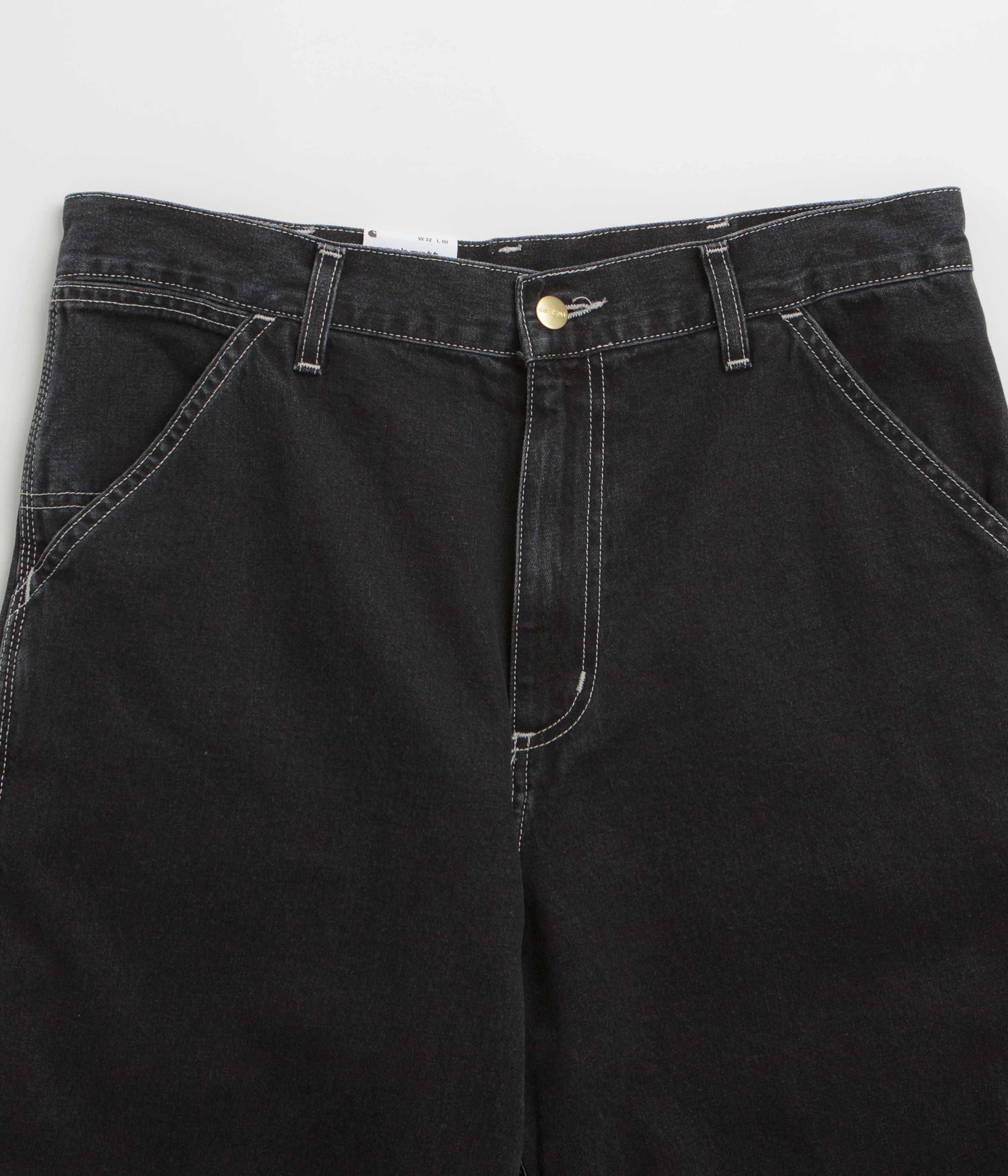 Loose Fit Carhartt Simple Shorts - Black Stone Washed