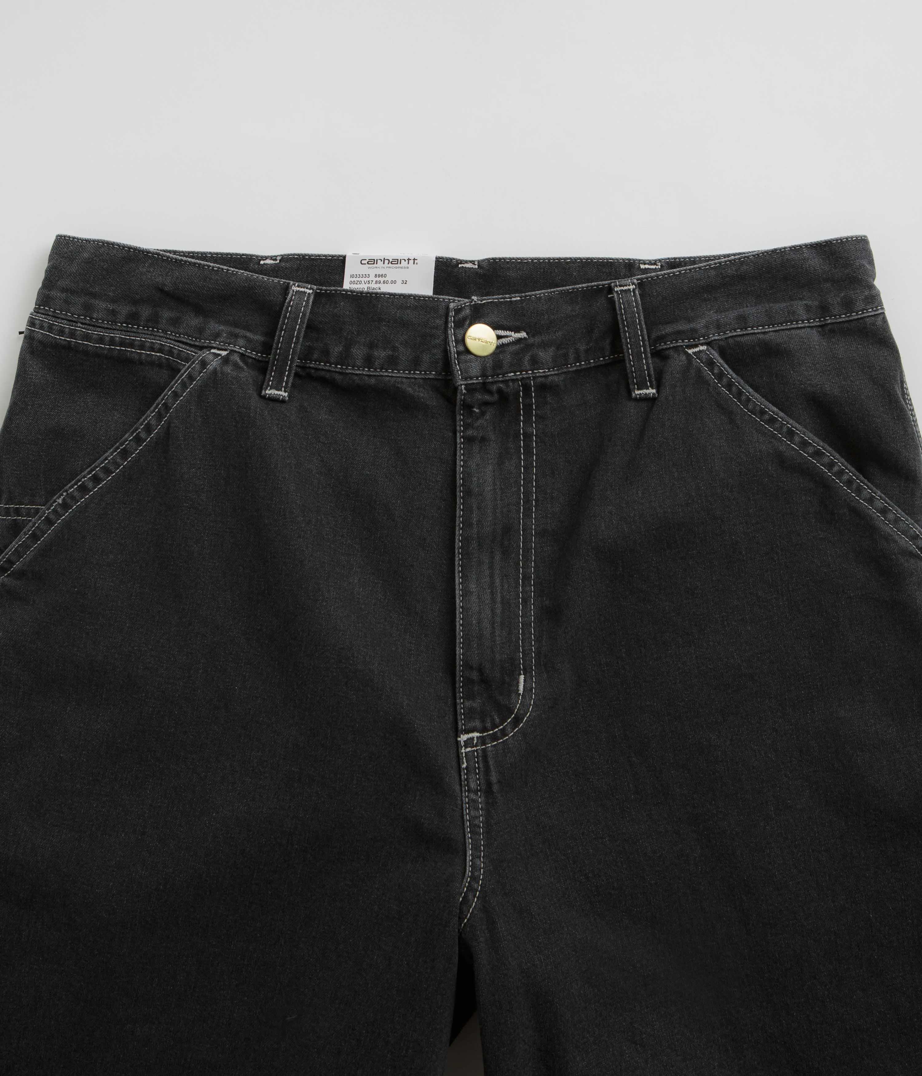Carhartt Simple Shorts - Heavy Stone Washed Black Anti Static Technology