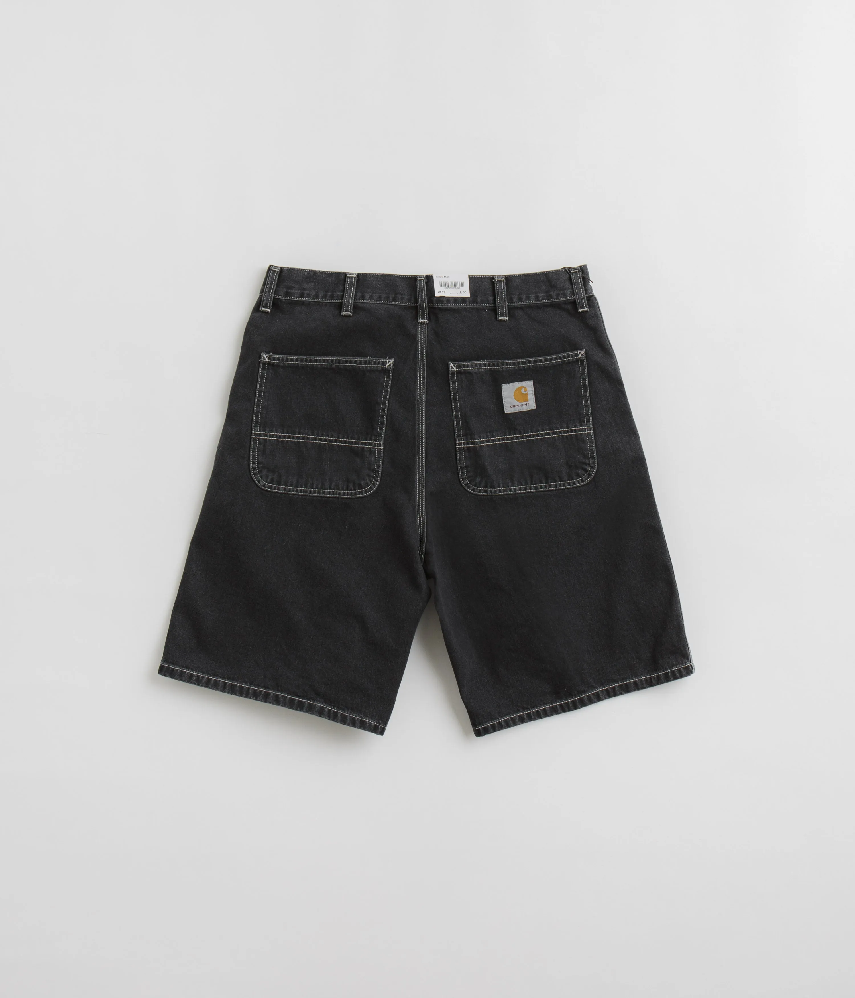 Carhartt Simple Shorts - Heavy Stone Washed Black On The Go