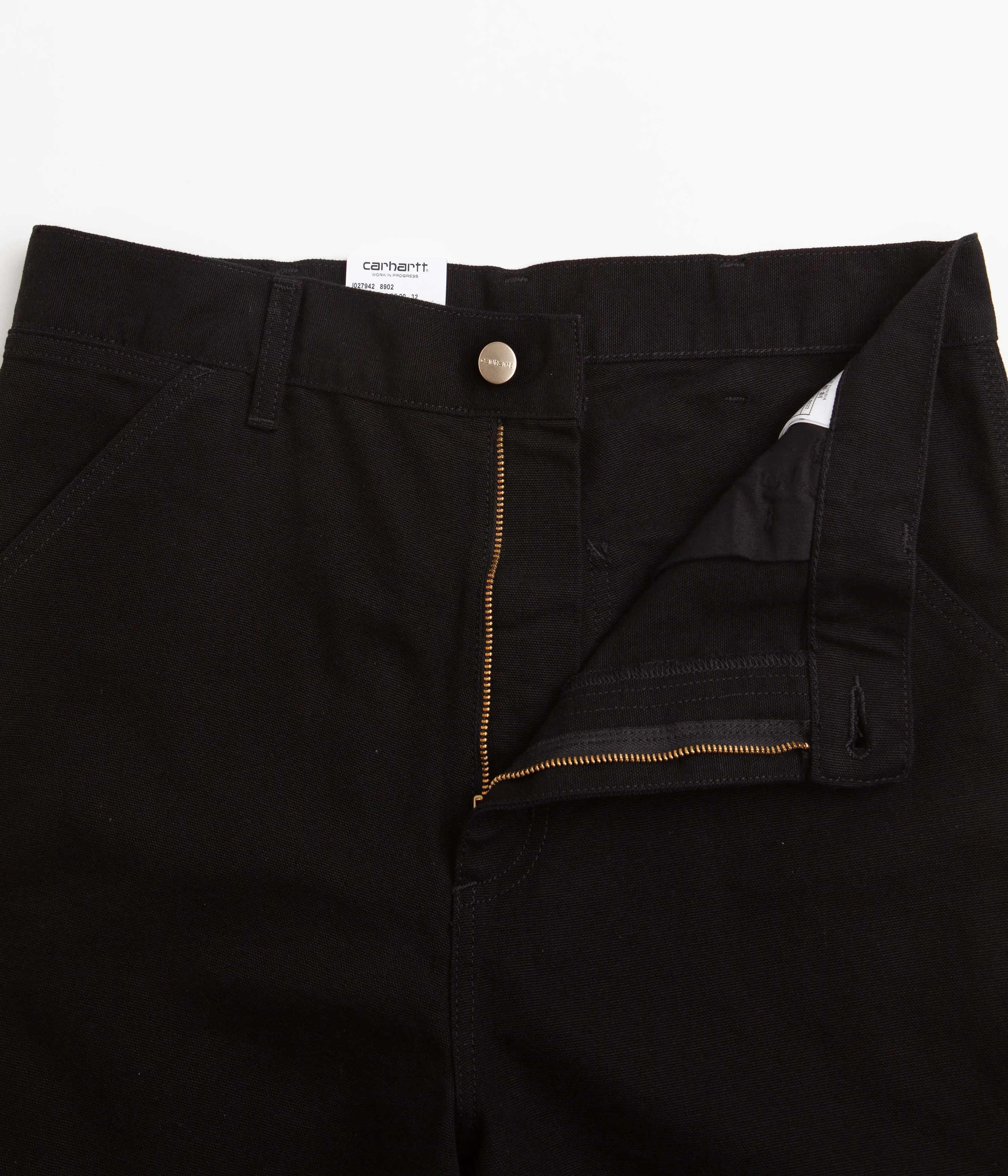 Carhartt Single Knee Shorts - Black Rinsed High Elasticity Blend Soft touch finish