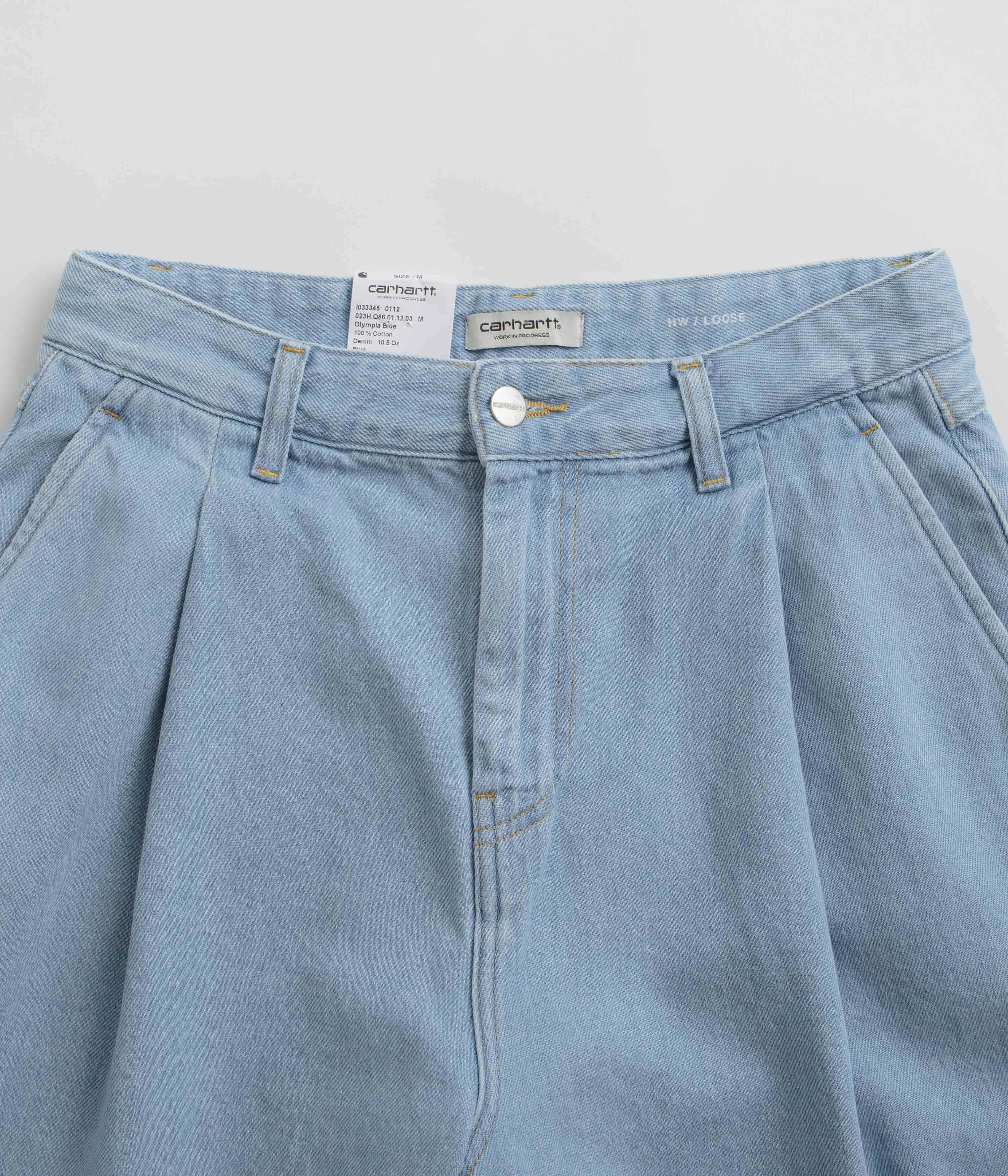 Carhartt Womens Alta Shorts - Stone Bleached Blue High Waist