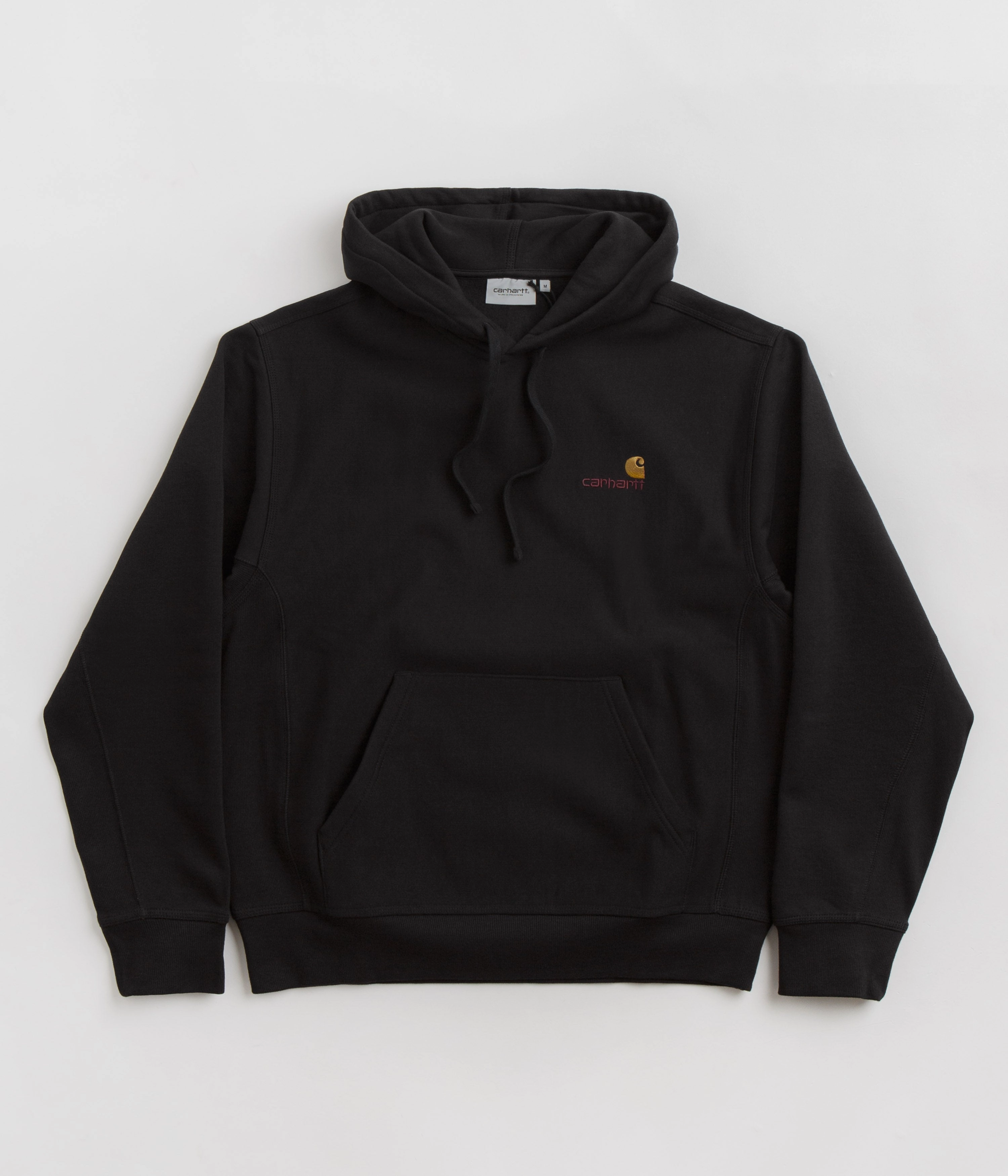Carhartt American Script Hoodie - Black Linen blend Trend Feel