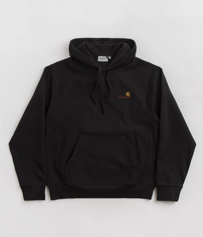 Carhartt American Script Hoodie - Black Linen blend Trend Feel