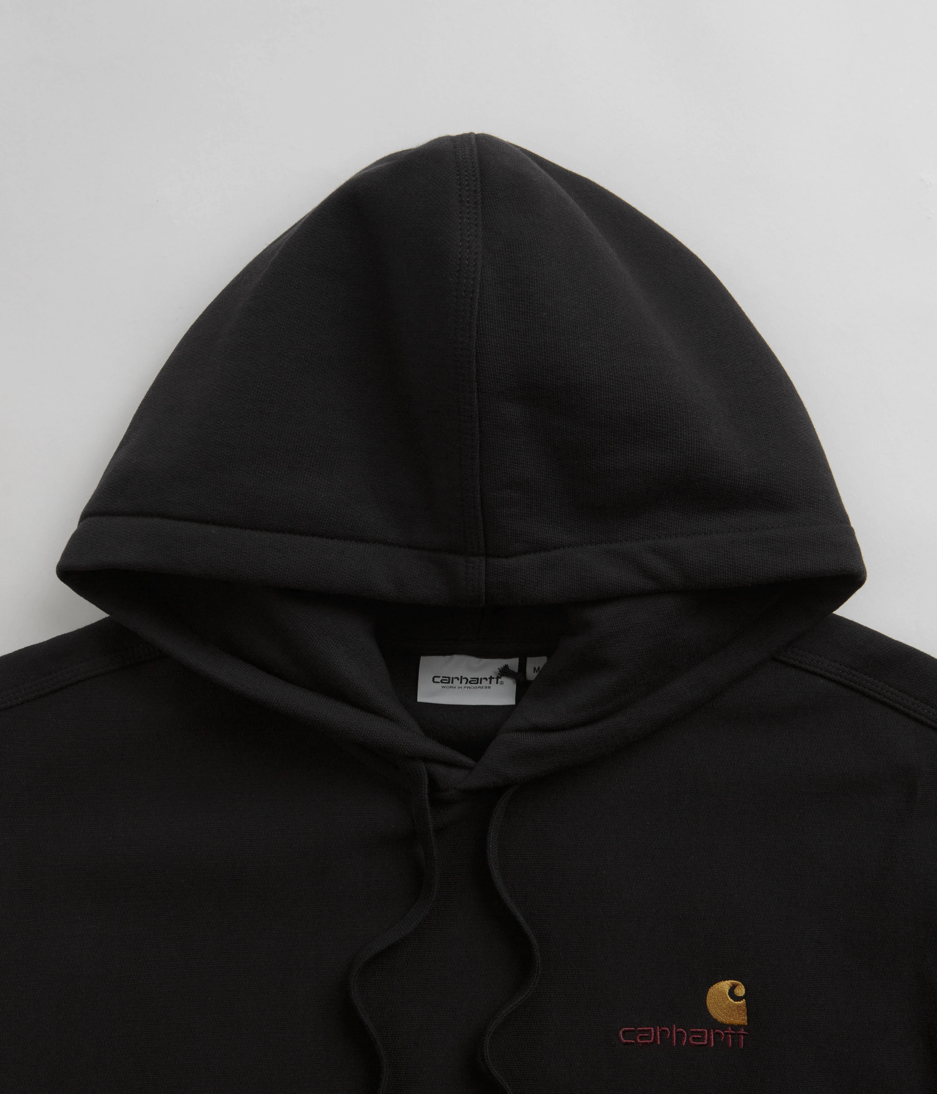 Travel Outfit French Terry Cloth Carhartt American Script Hoodie - Black