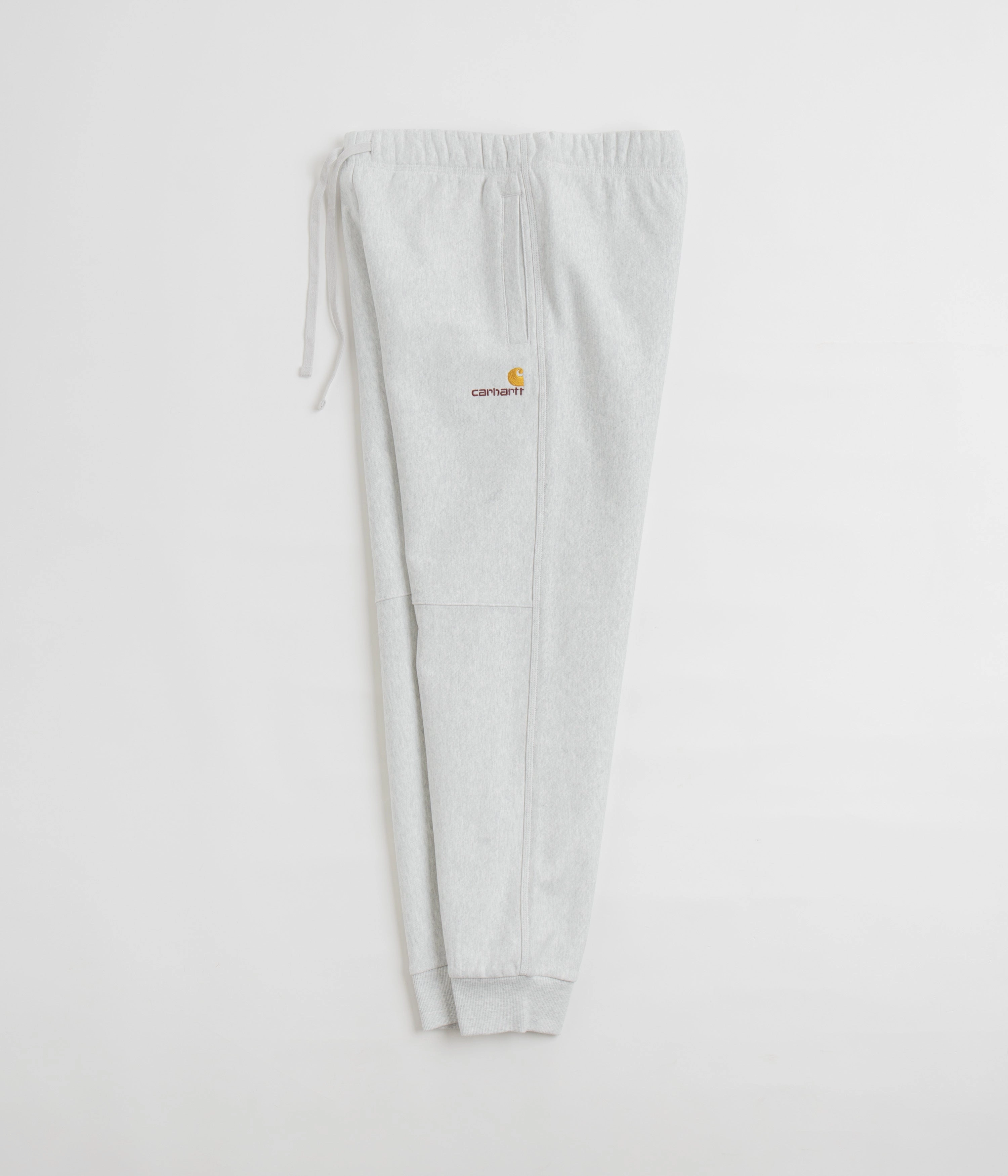 Carhartt American Script Sweatpants - Ash Heather Travel Essential Roll-up style