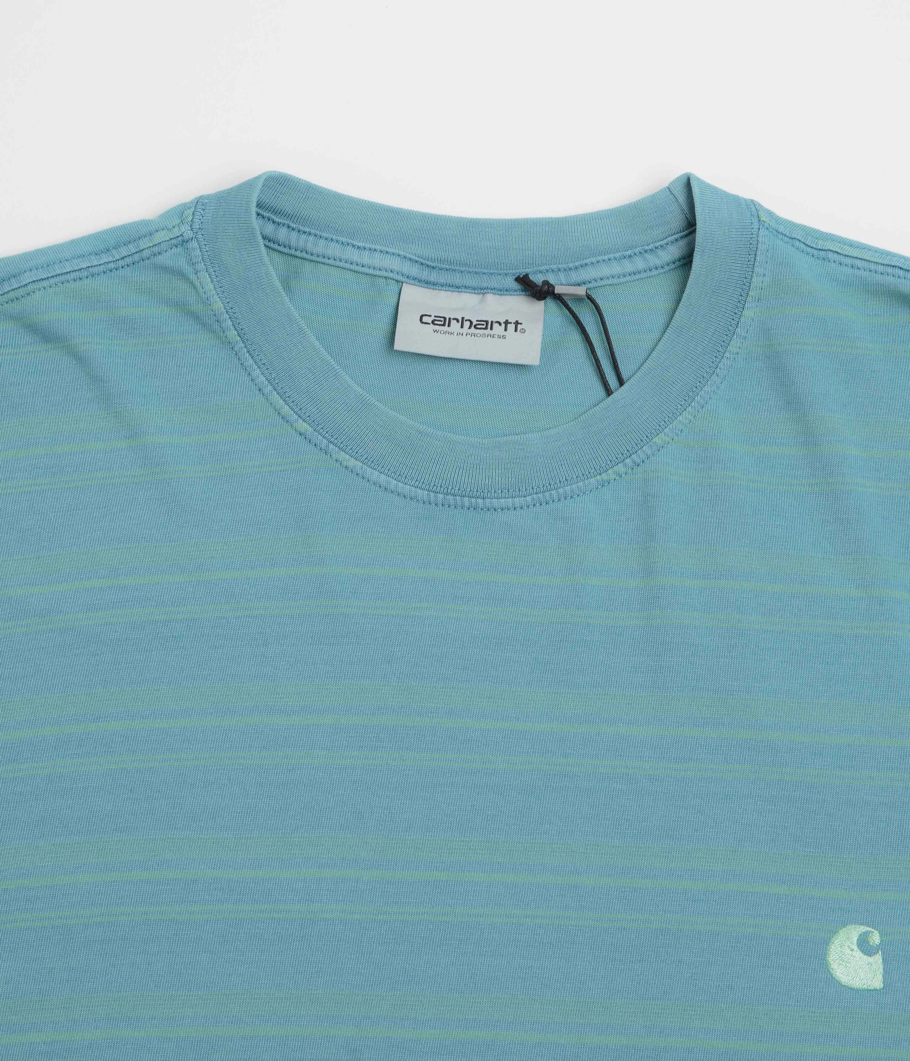 Casual Layers Chic Smart Carhartt Brodine T-Shirt - Brodine Stripe / Saguaro