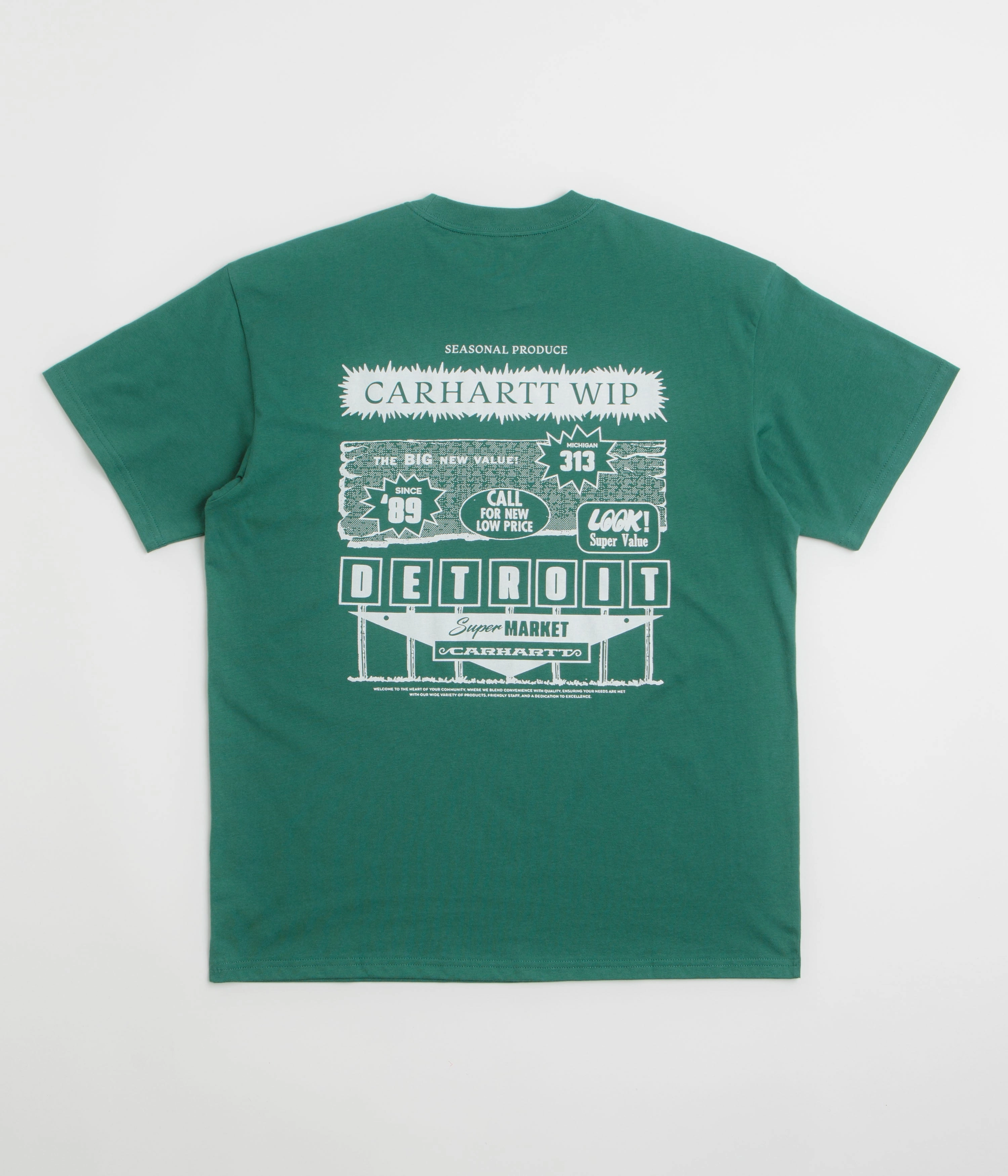 Sleek And Stylish Carhartt Catalogue T-Shirt - Rainforest / White