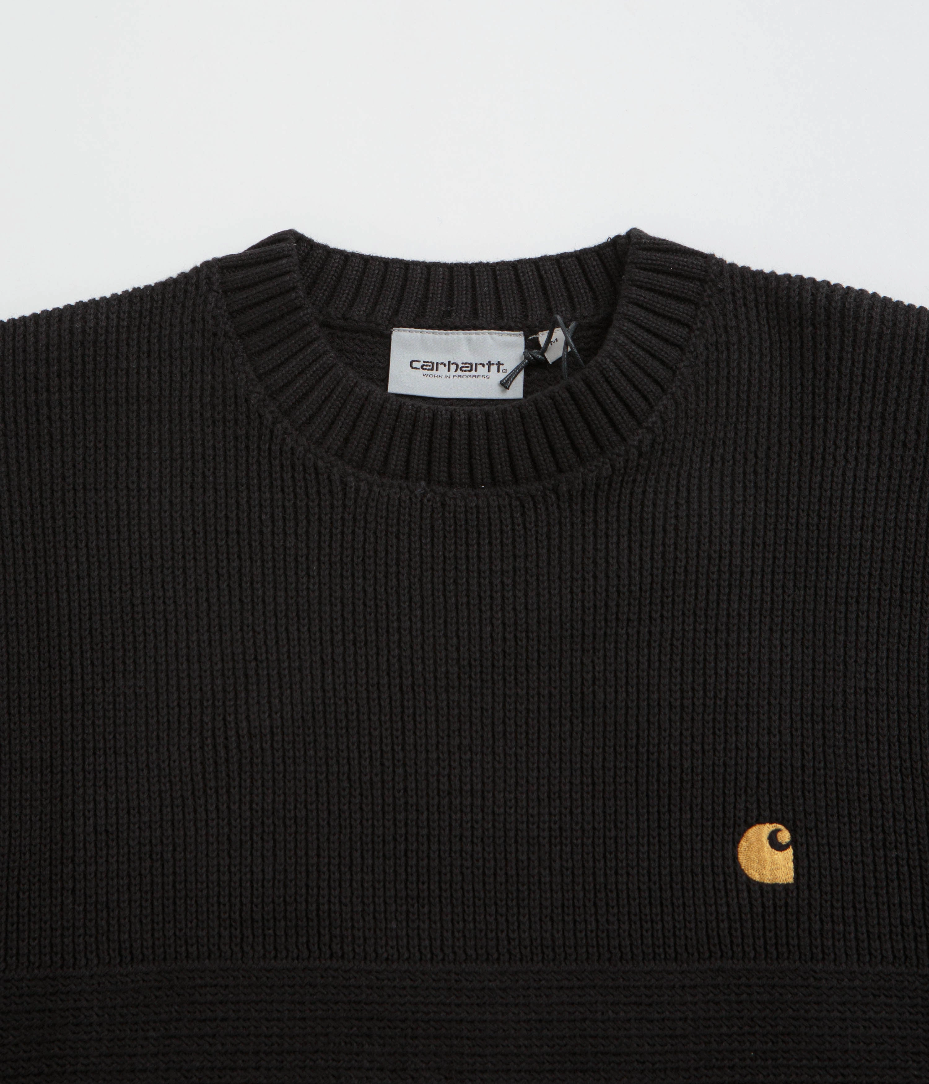Carhartt Chane Crewneck Sweatshirt - Black / Gold Relaxed Outfit product satin lining luxury