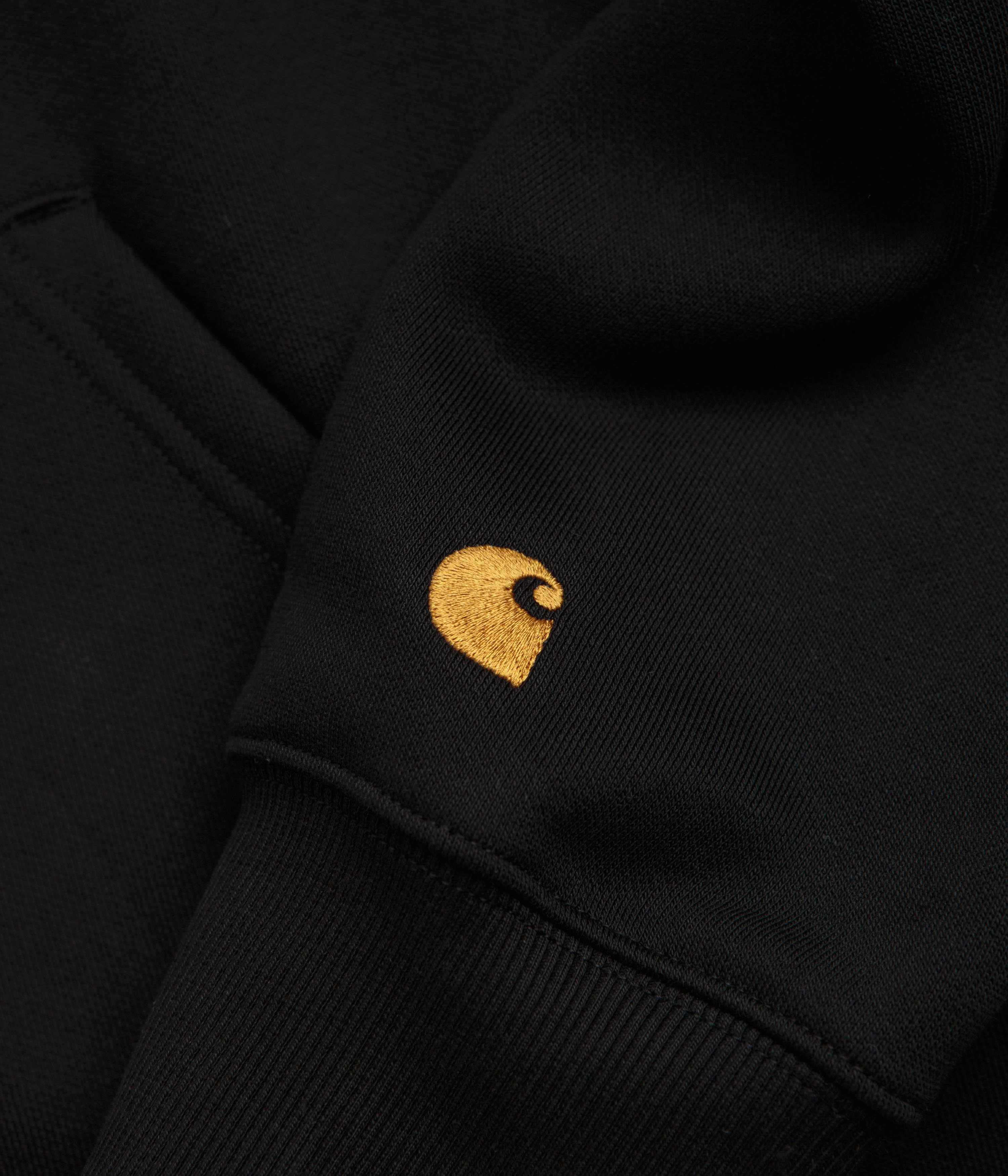 Carhartt Chase Zip Neck Sweatshirt - Black / Gold Urban Style Smart Design