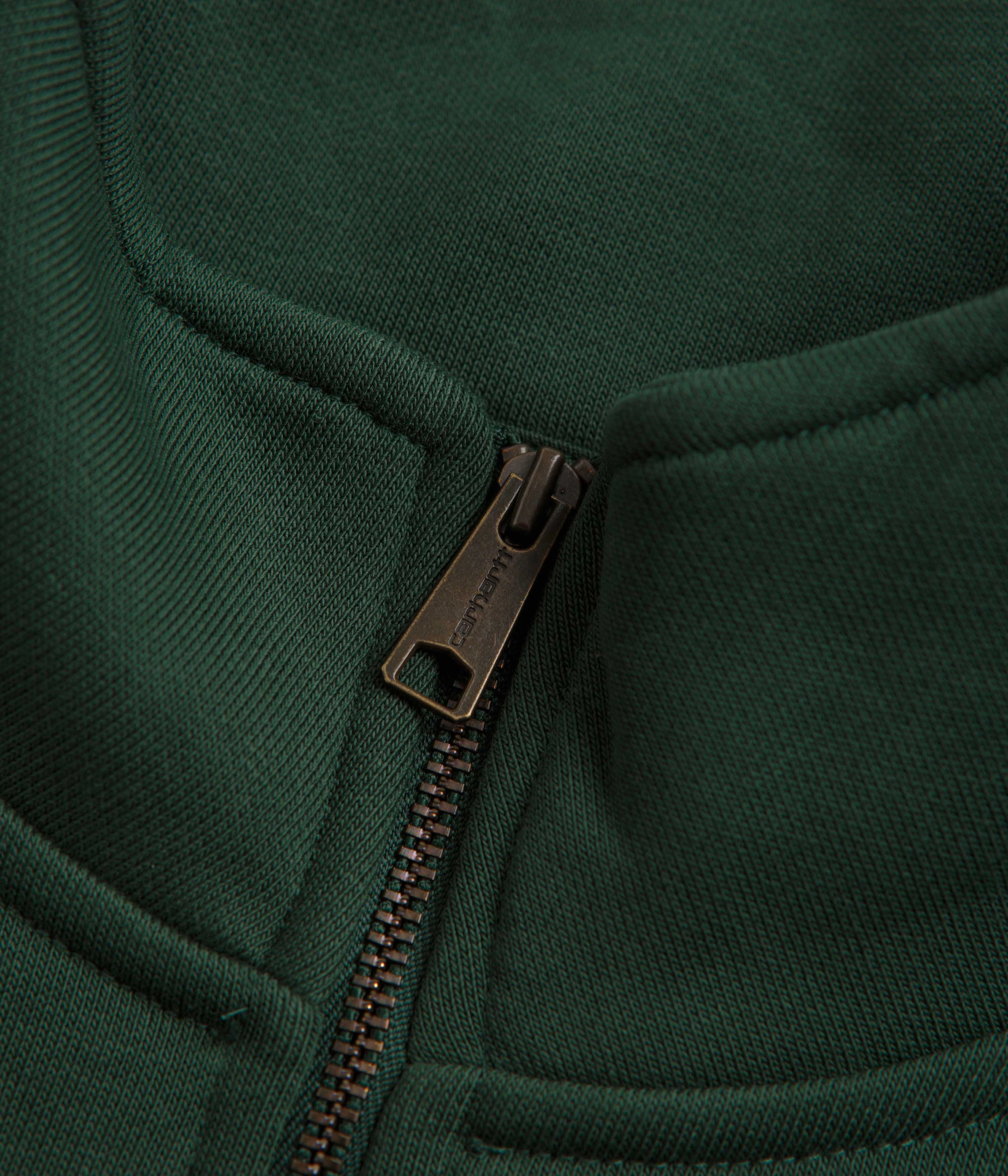 fade resistance Carhartt Chase Zip Neck Sweatshirt - Sycamore Tree / Gold