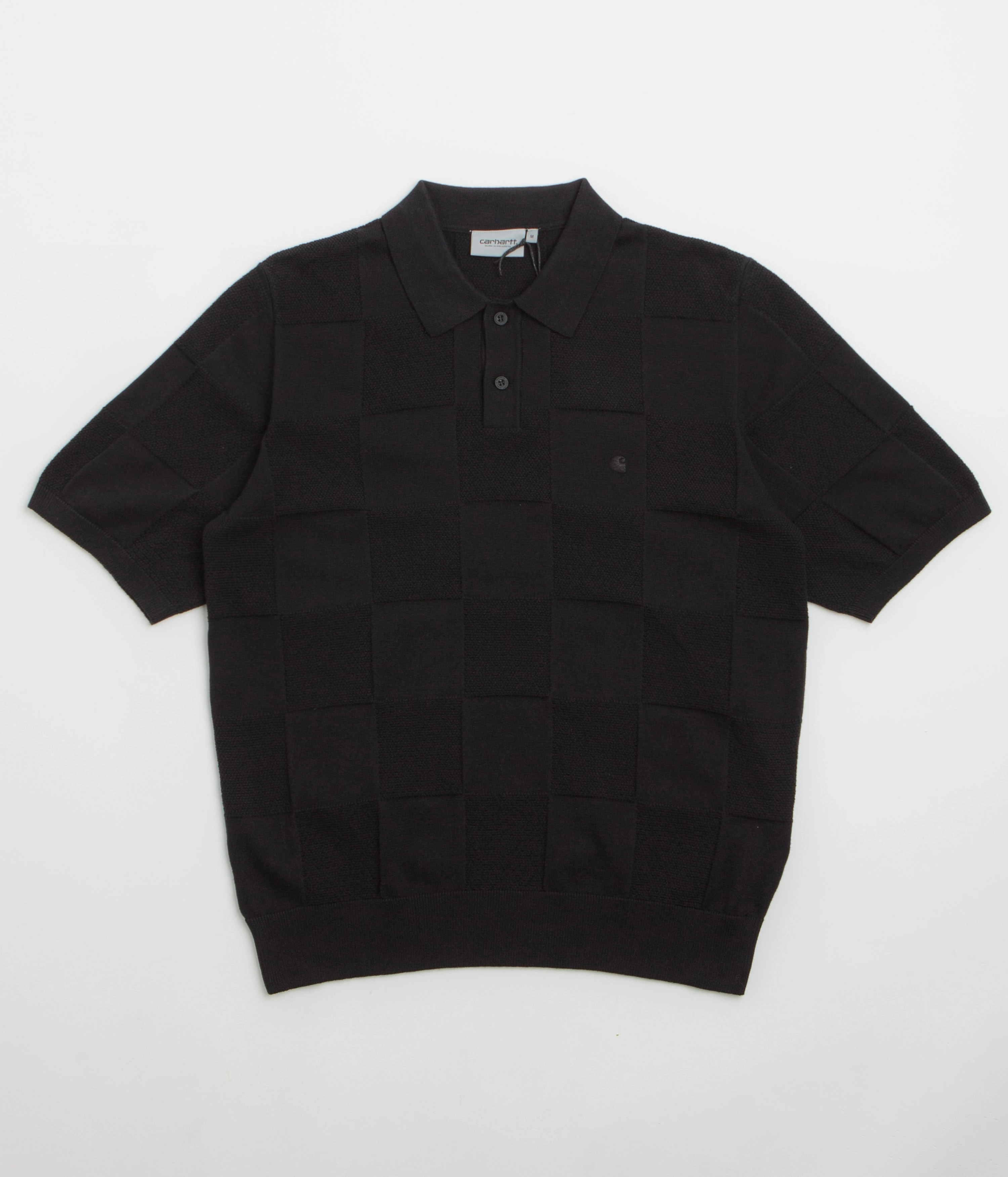 Carhartt Checker Polo Shirt - Black Travel-friendly
